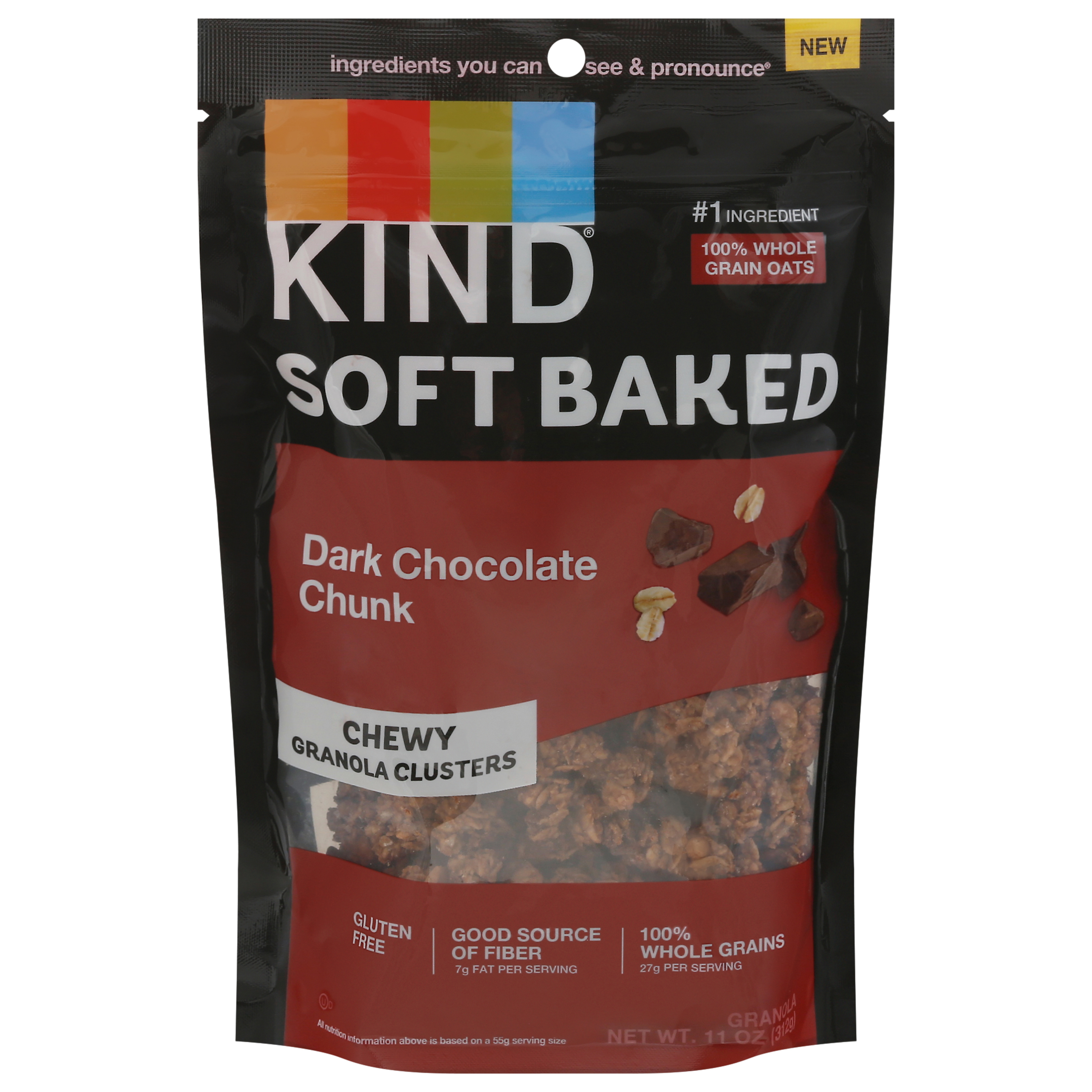 Kind Soft Baked Chewy Dark Chocolate Chunk Granola Clusters