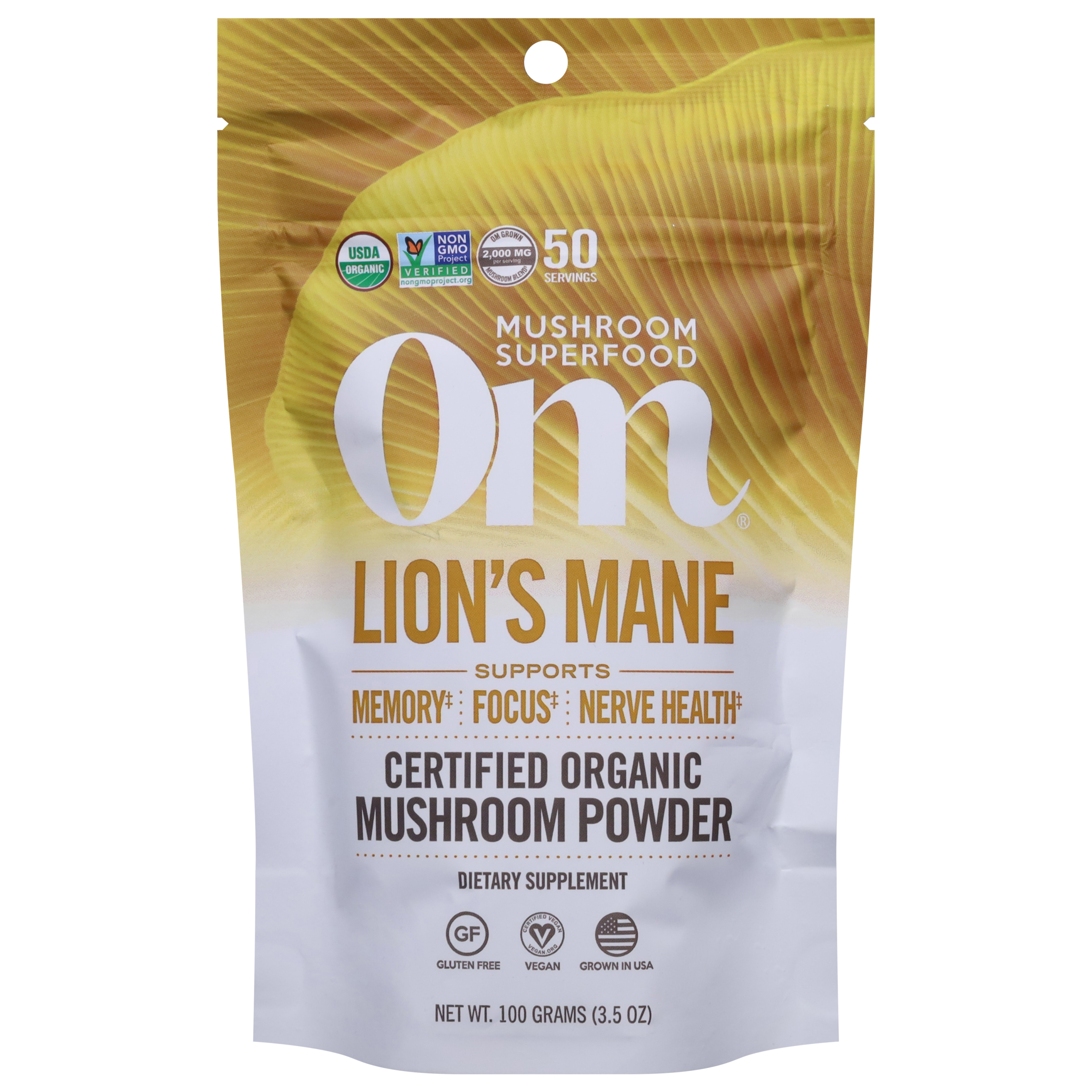 Om Organic Lion's Mane Mushroom Powder