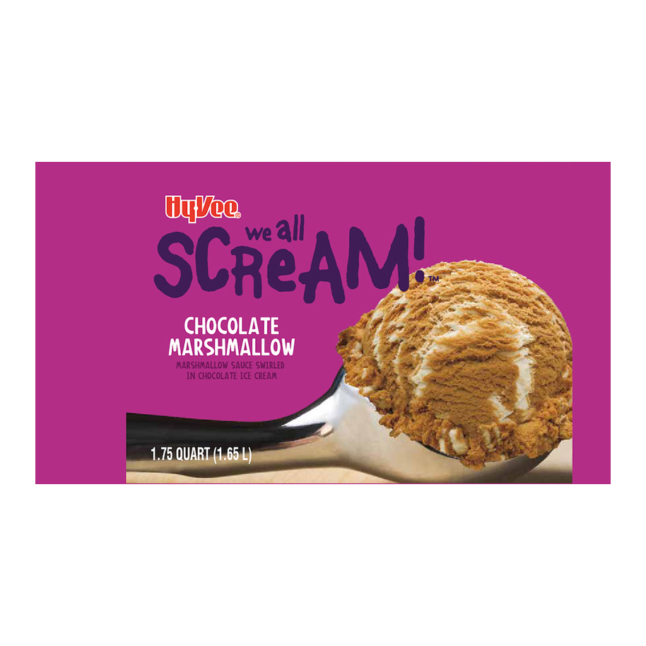 HyVee We All Scream! Chocolate Marshmallow Ice Cream 1.75 qt