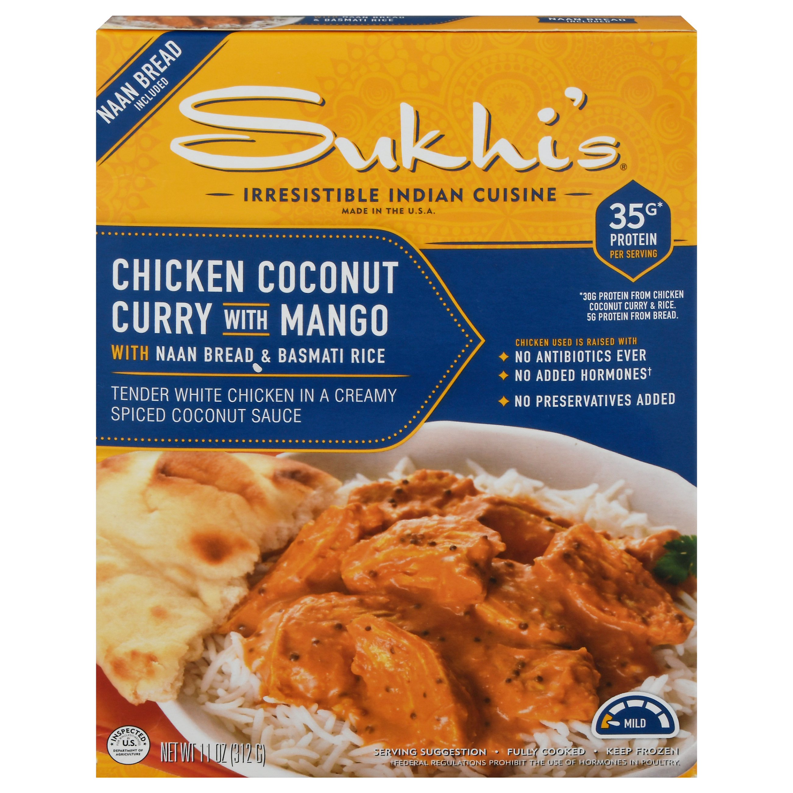 Sukhi's with Naan Bread & Basmati Rice Chicken Coconut Curry
