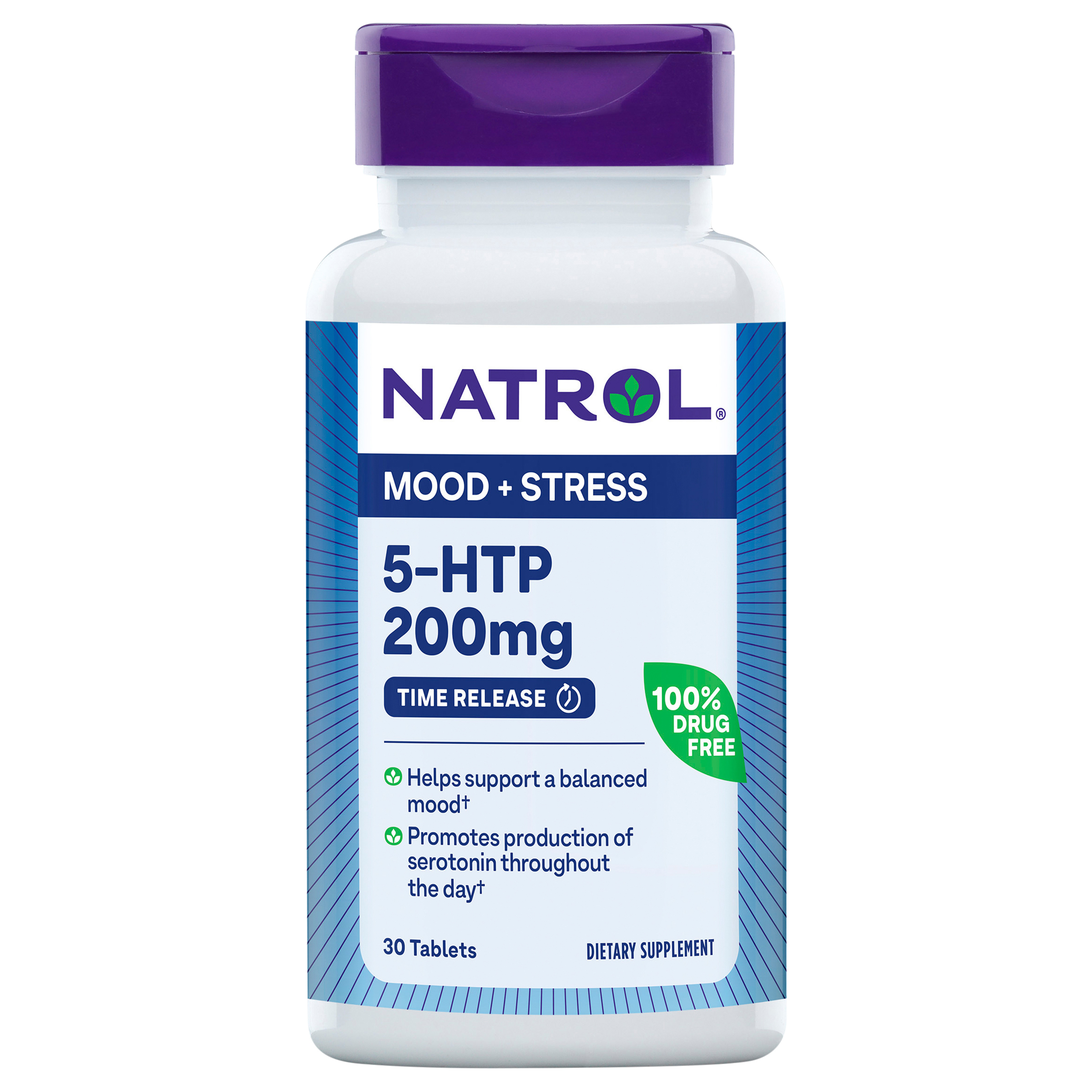Natrol 5-HTP 200mg, Dietary Supplement Helps Support a Balanced Mood, 30 Time Release Tablets, 30 Day Supply
