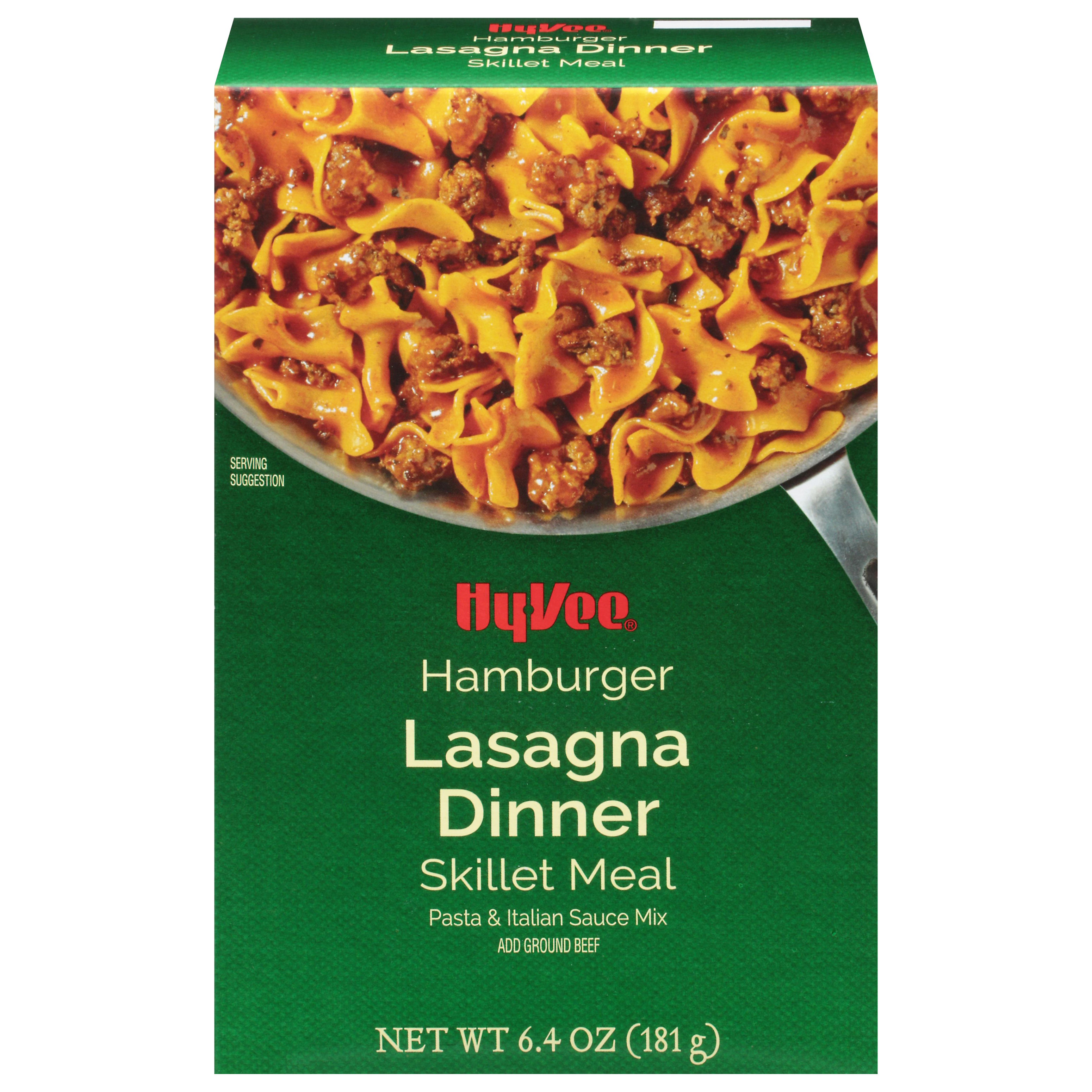 HyVee Hamburger Lasagna Dinner Skillet Meal 6.4 oz