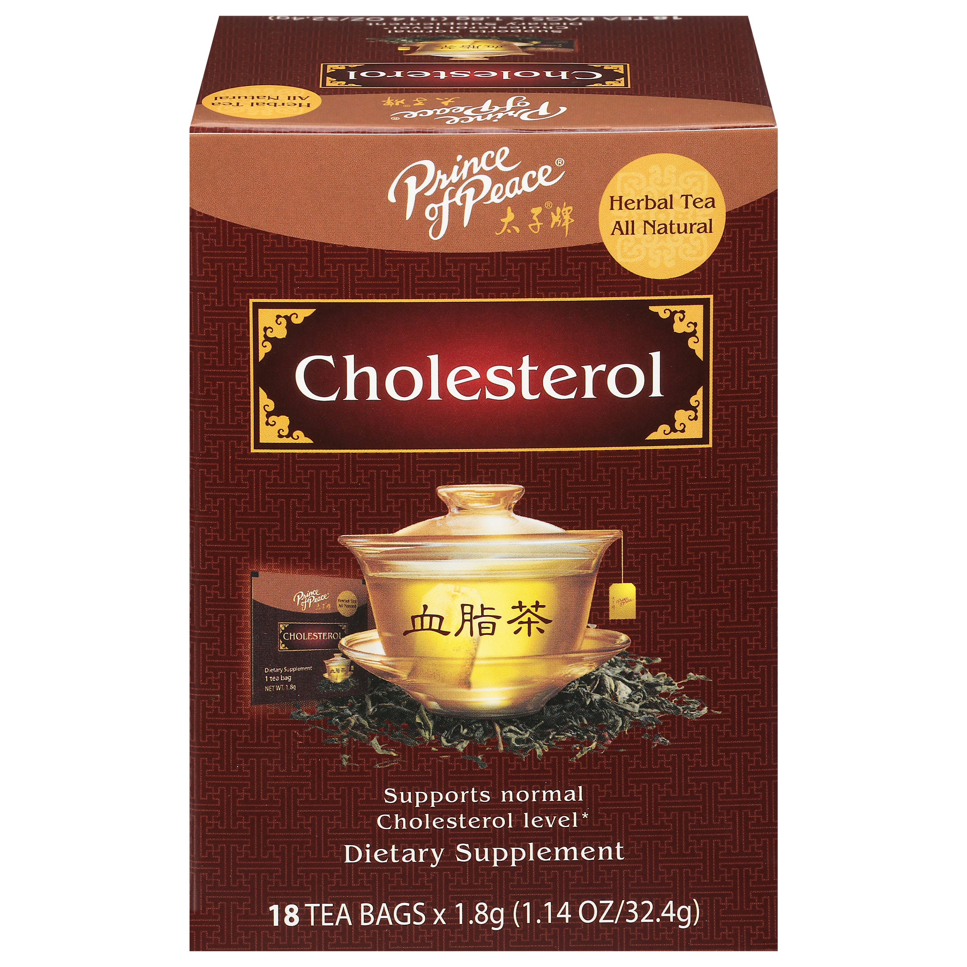 Prince of Peace Cholesterol Herbal Tea 18 - 1.8 g Tea Bags