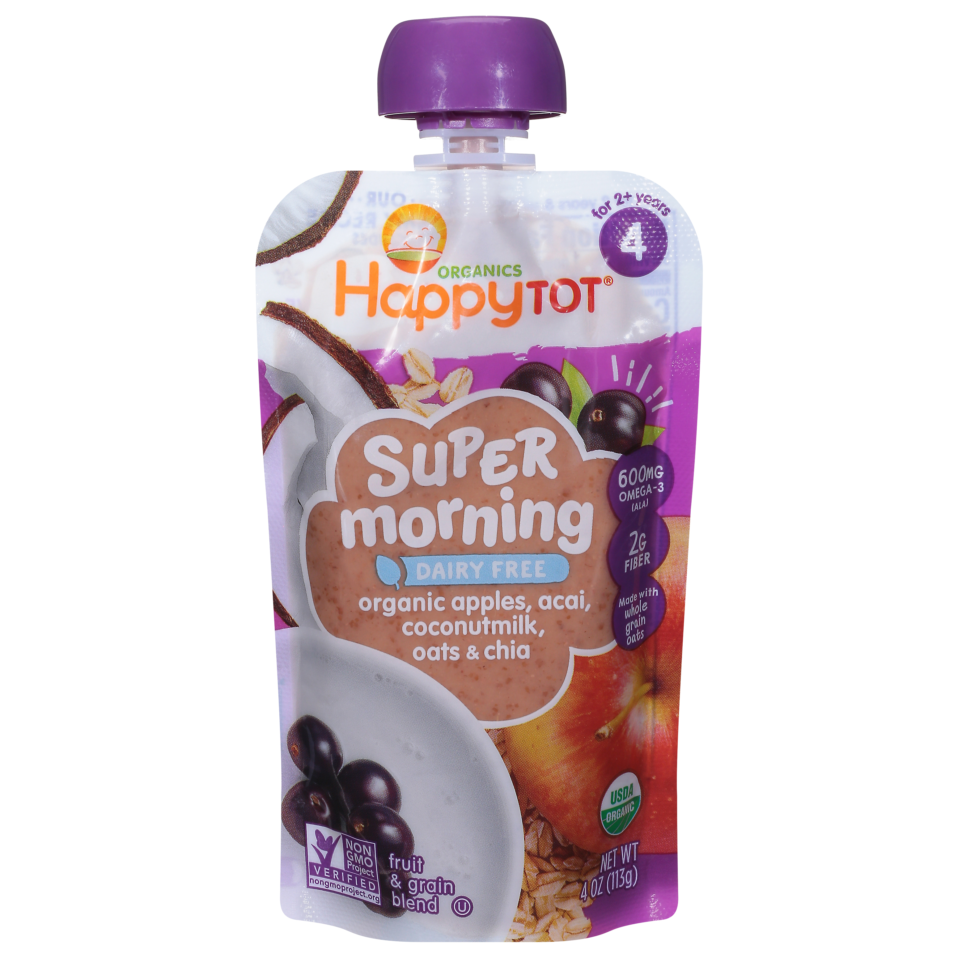 HappyTot Organics 4 (for 2+ Years) Super Morning Fruit & Grain Blend