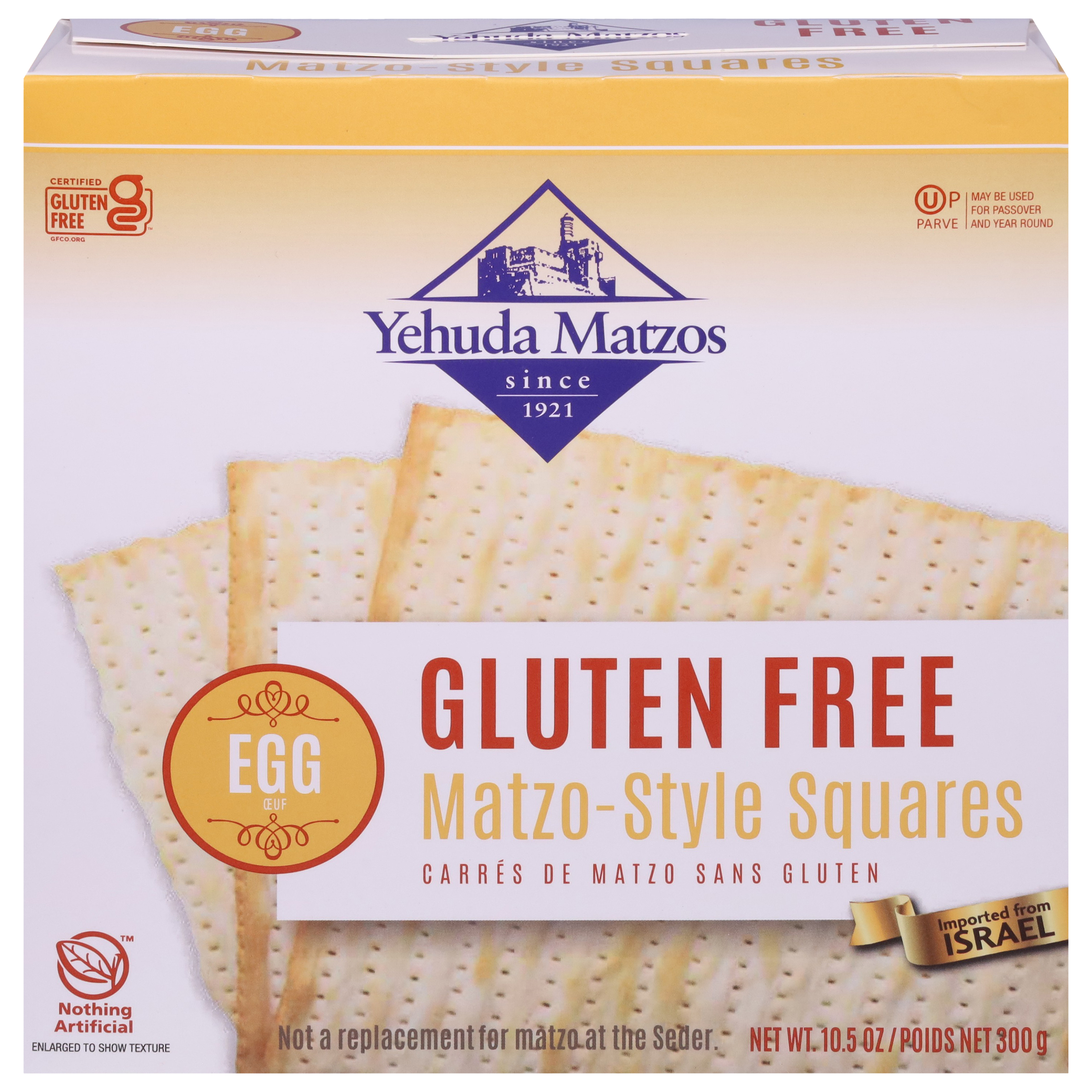 Yehuda Matzos Matzo-Style Gluten Free Egg Squares