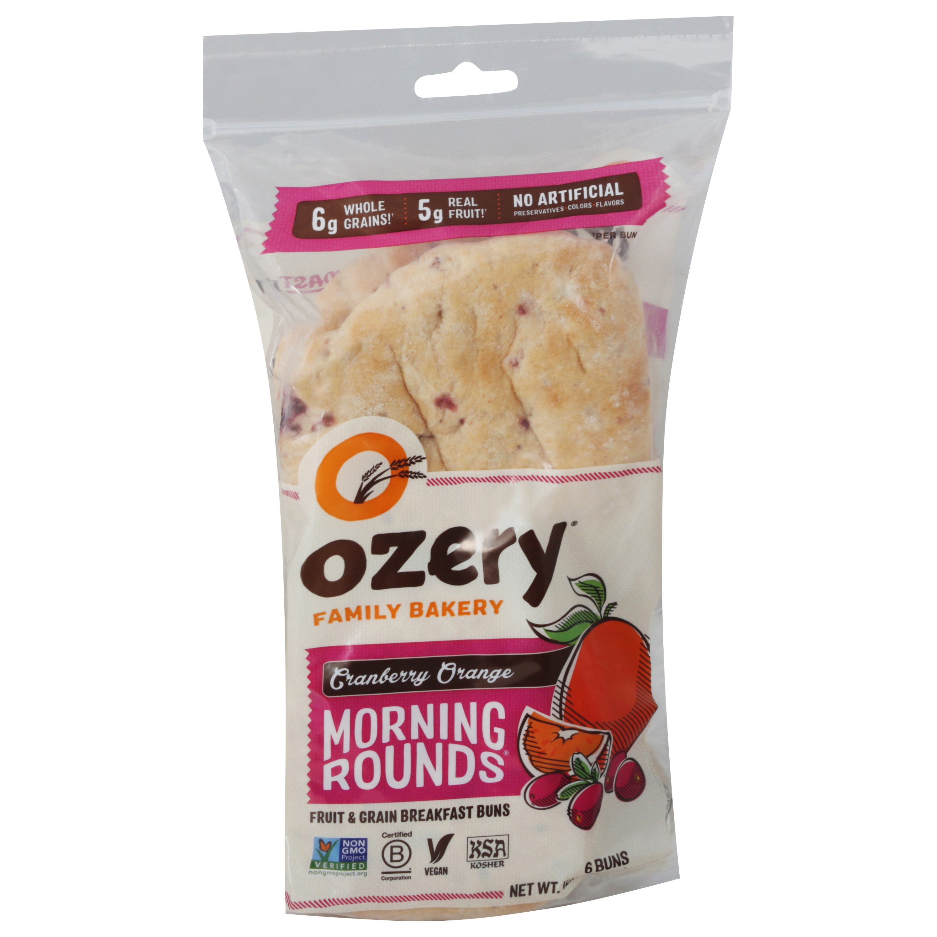 Ozery Morning Rounds Cranberry Orange Fruit & Grain Breakfast Buns