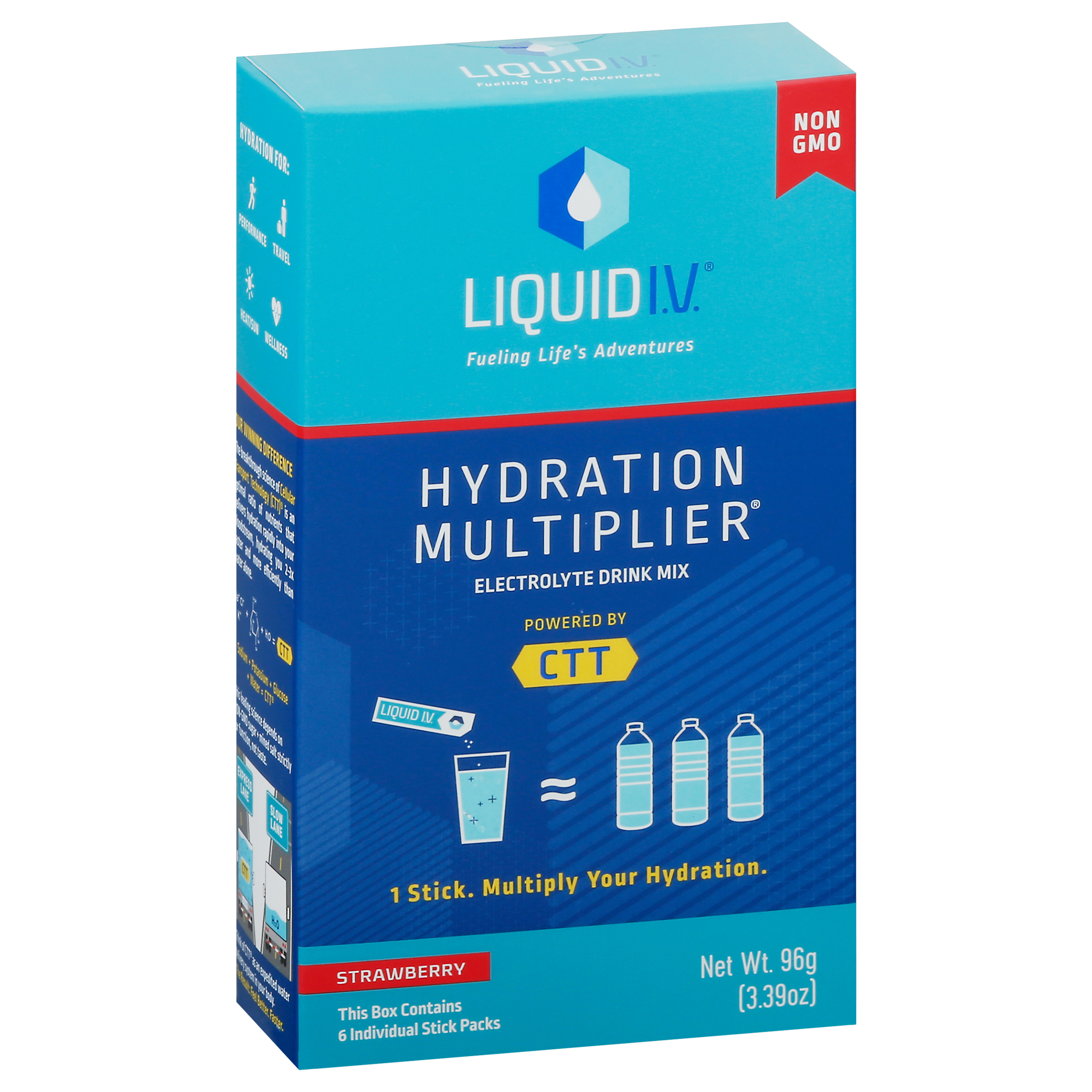 Liquid I.V. Hydration Multiplier Strawberry Electrolyte Drink Mix 6 Sticks