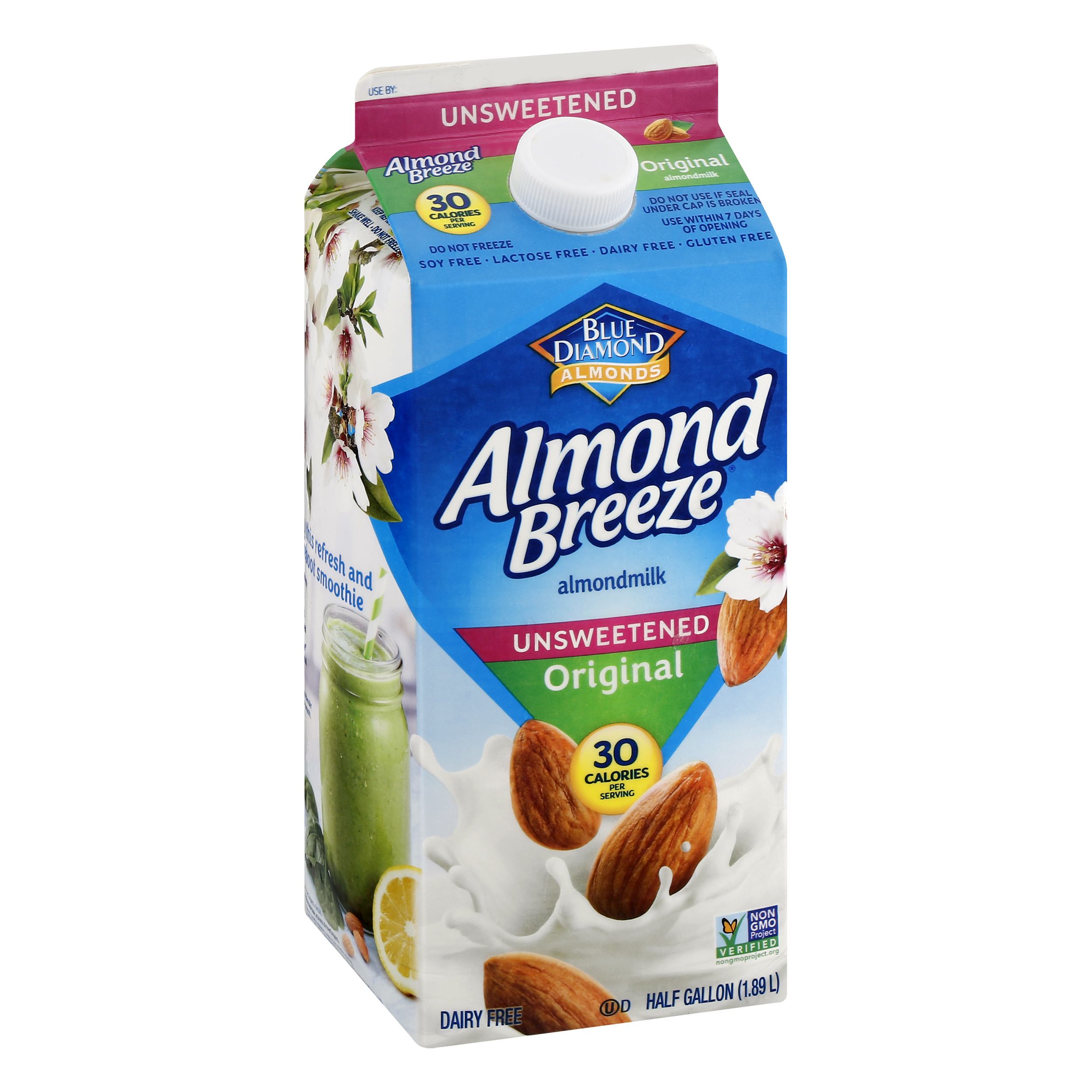 Blue Diamond Almond Breeze Unsweetened Original Almondmilk 0.5 gl