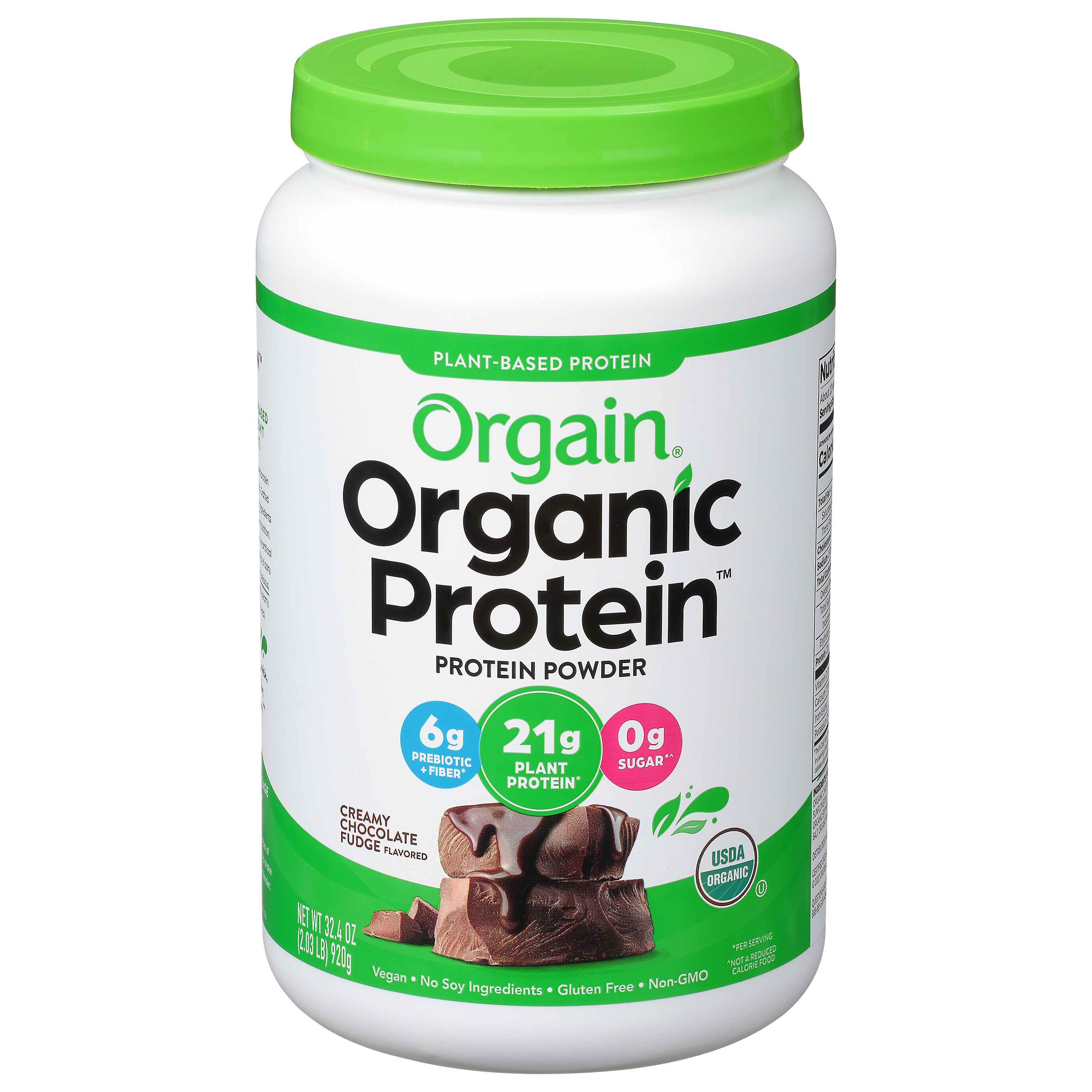 Orgain Organic Protein Creamy Chocolate Fudge Flavored Protein Powder 32.4 oz Canister