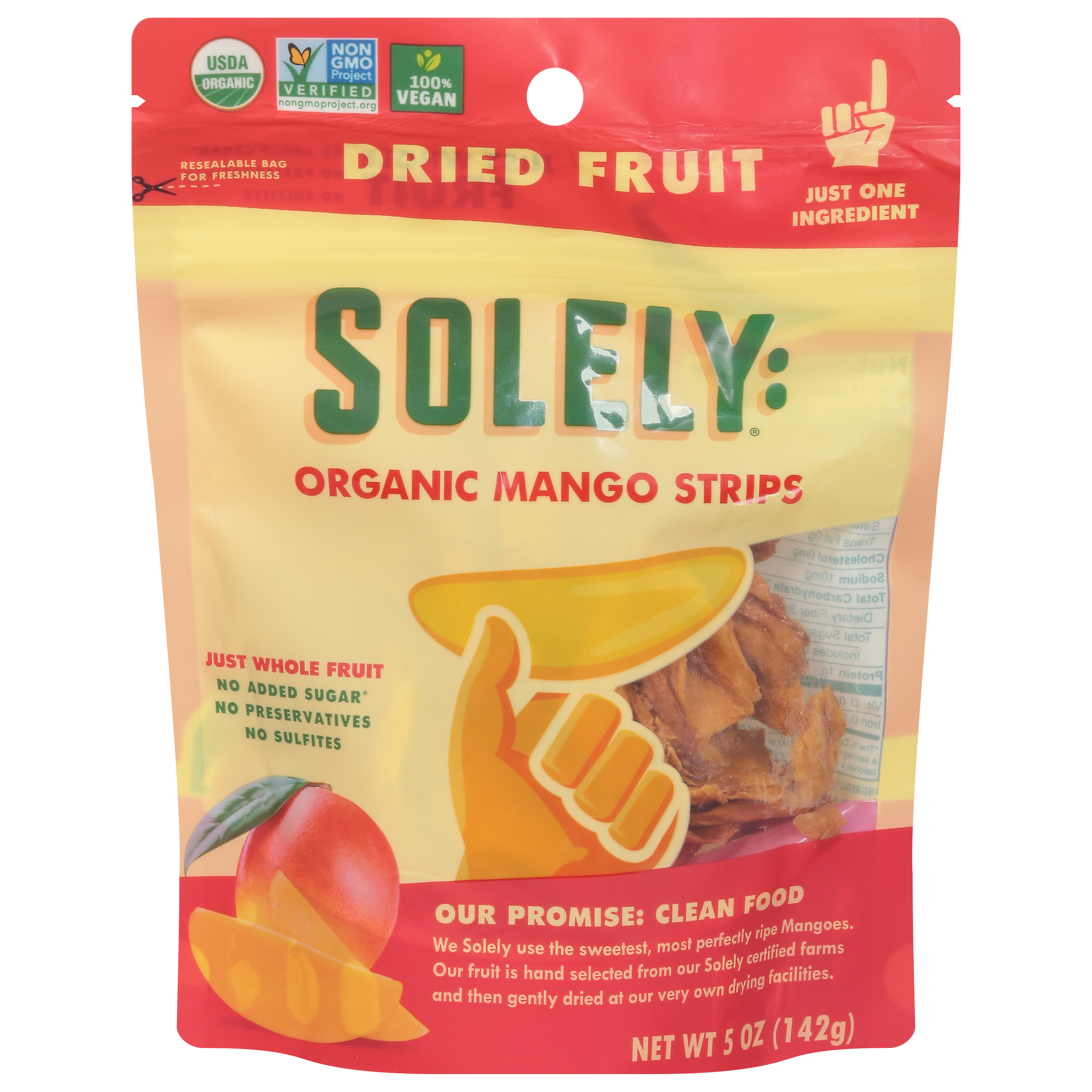Solely Organic Mango Strips Dried Fruit