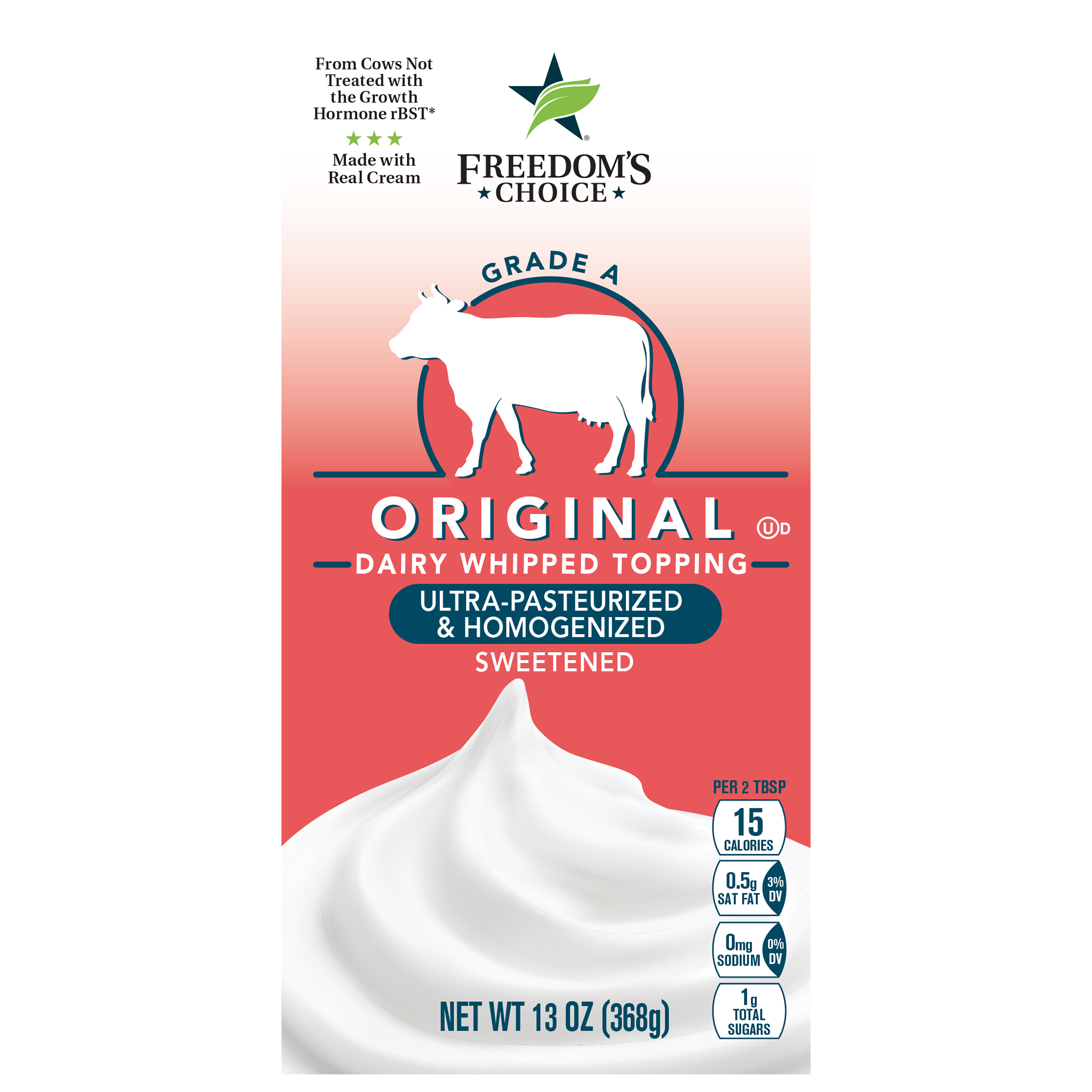 Freedom's Choice Sweetened Original Dairy Whipped Topping 13 oz