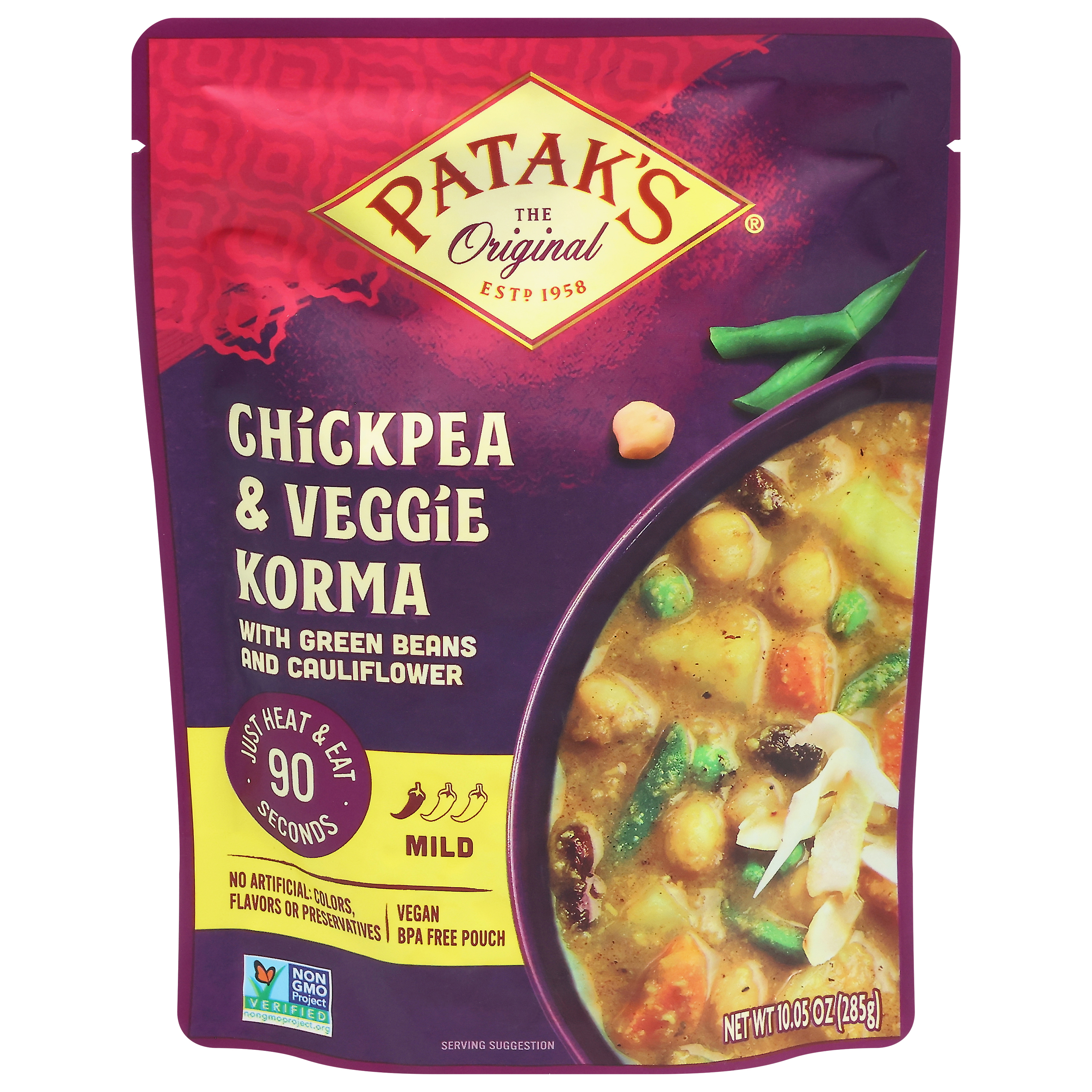 Patak's Mild Chickpea & Veggie Korma with Green Beans and Cauliflower