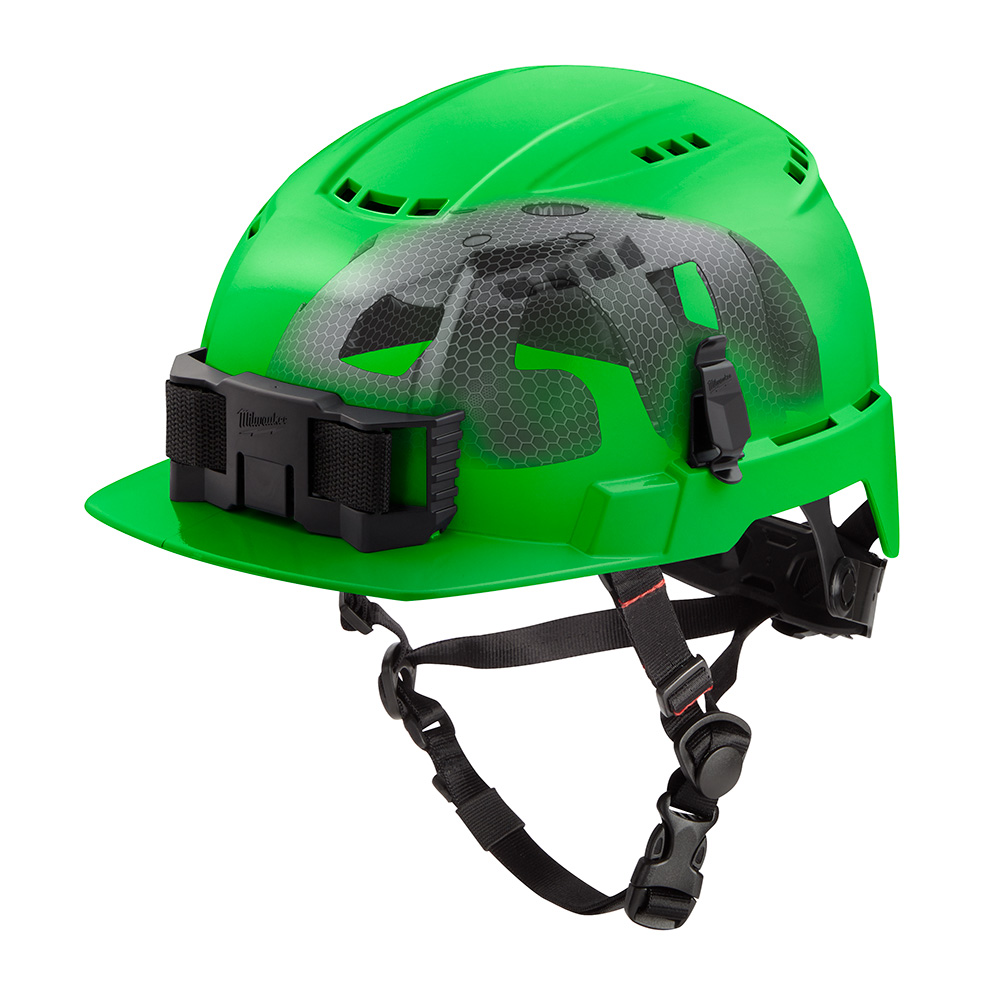 BOLT Green Front Brim Vented Safety Helmet with IMPACT ARMOR Liner (USA) - Type 2, Class C
