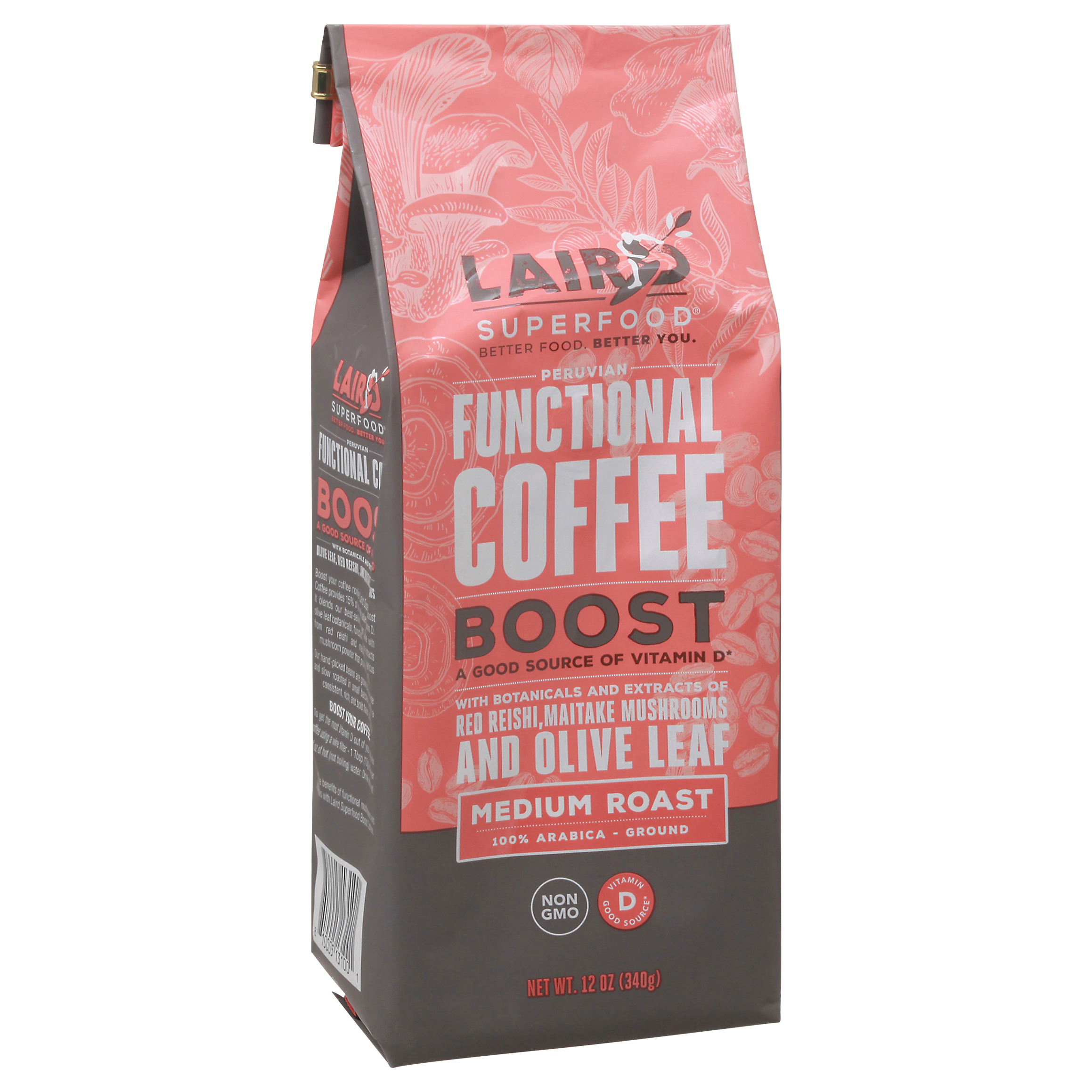 Laird Superfood Medium Roast Ground Boost Functional Coffee