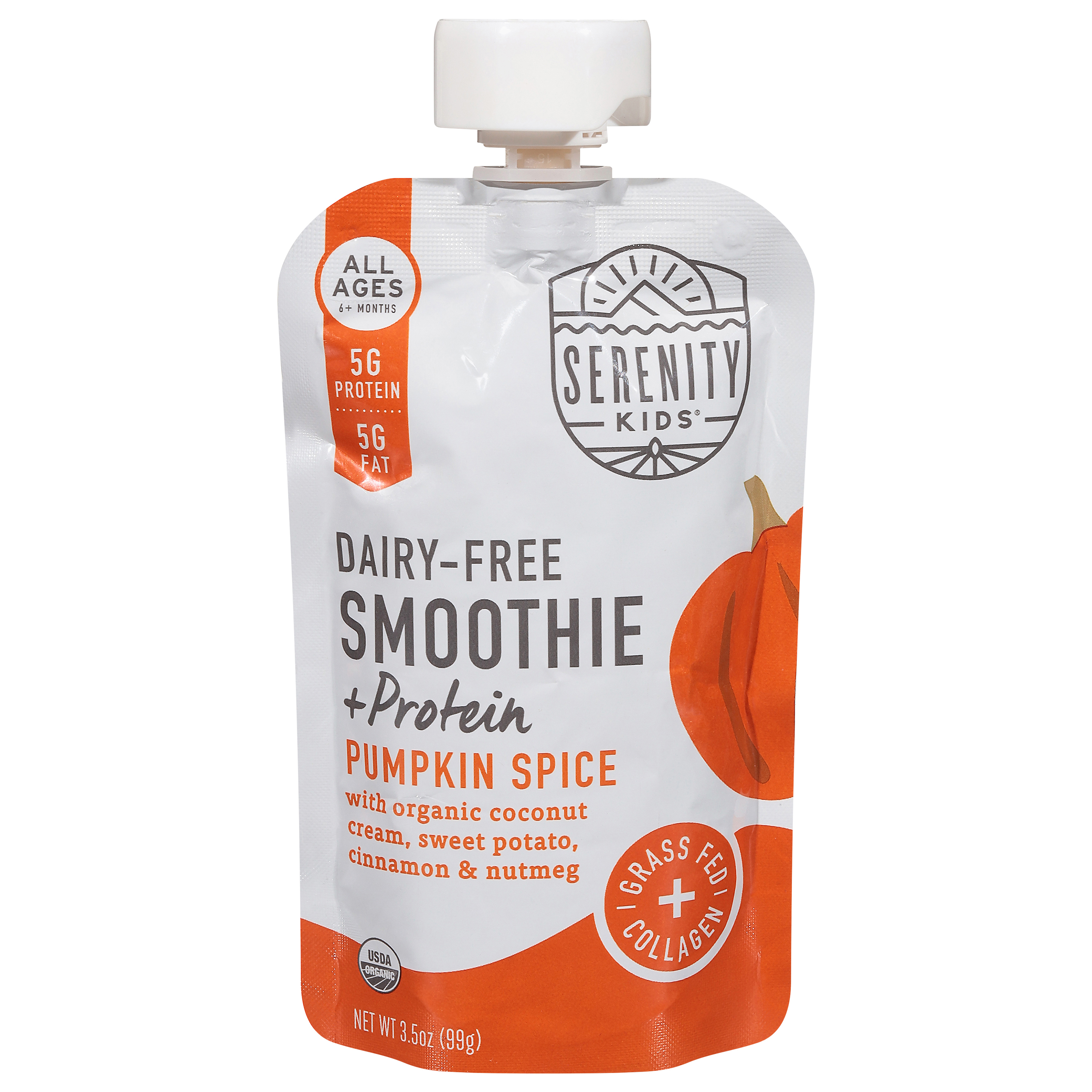 Serenity Kids Dairy Free Smoothies, Pumpkin Spice Pouch,