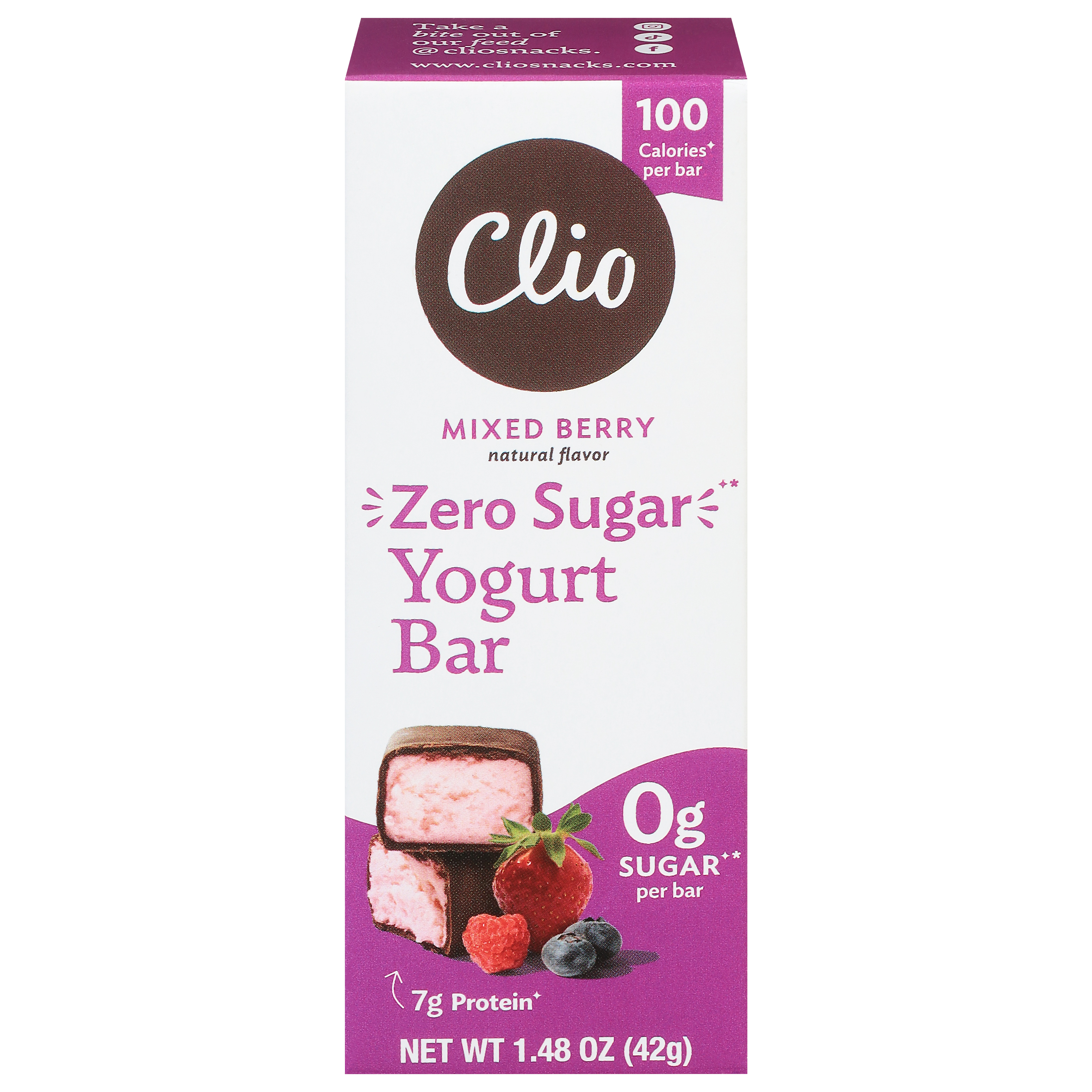 Clio Zero Sugar Mixed Berry Yogurt Bar