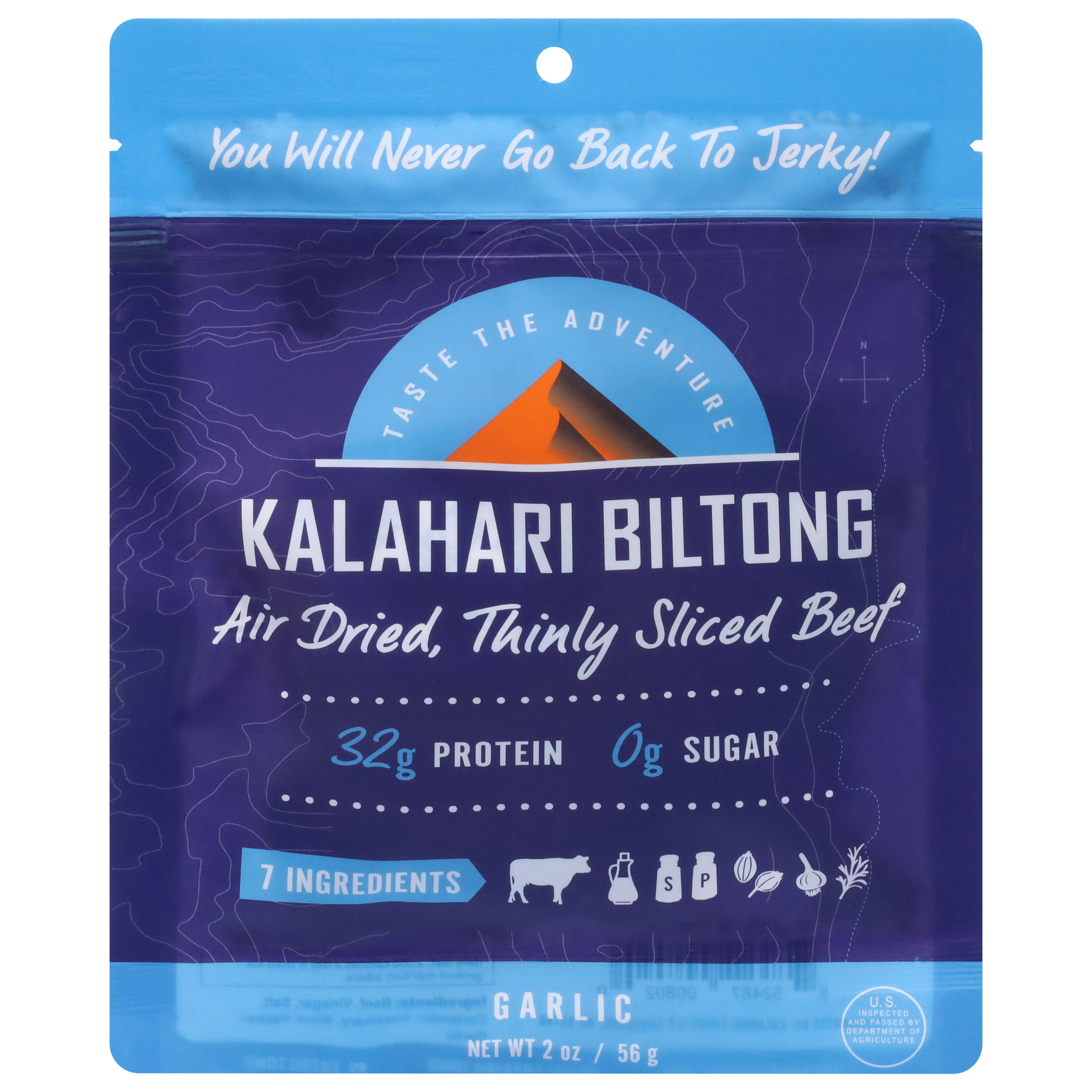 Kalahari Biltong Air Dried Thinly Sliced Garlic Beef