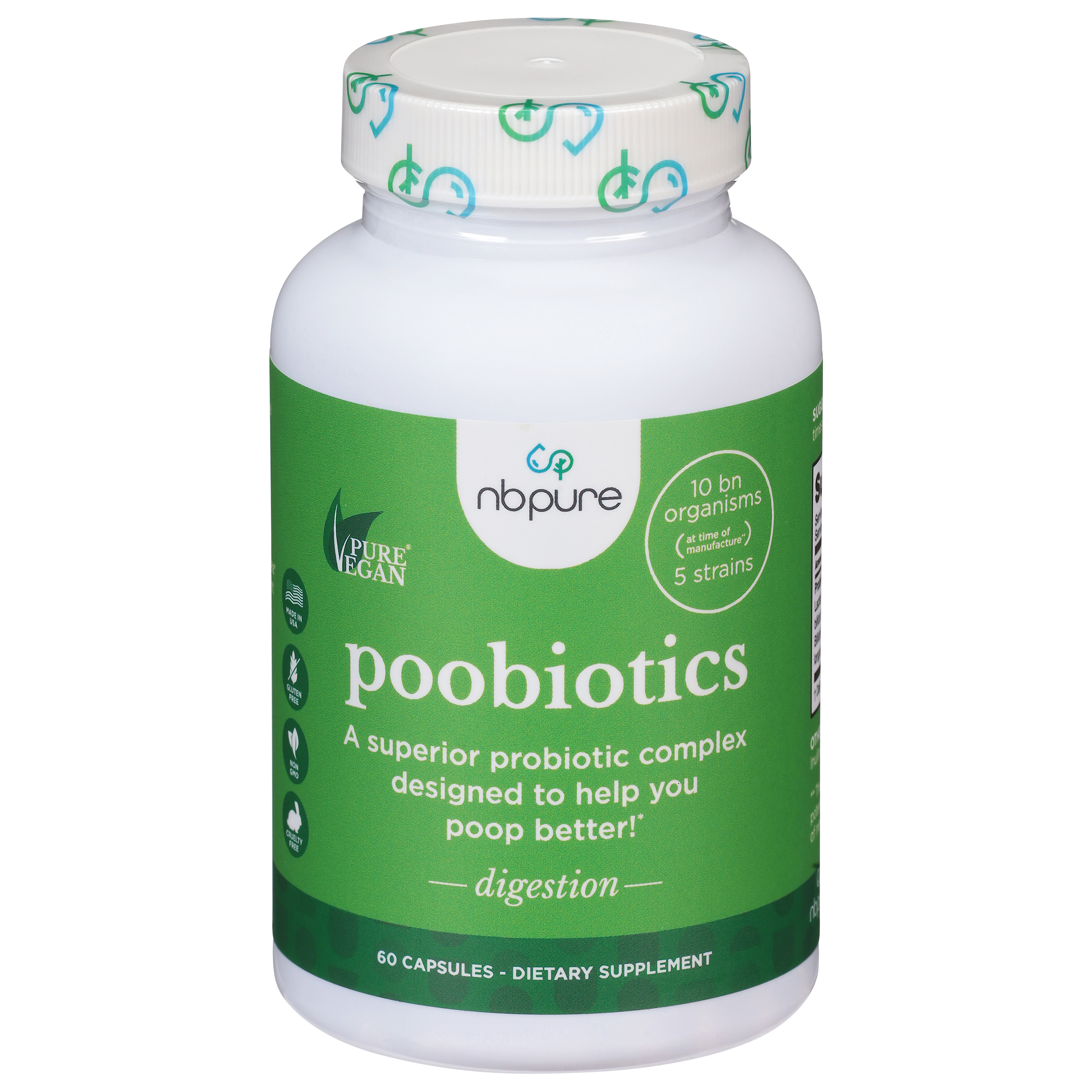 NBPure Digestion Poobiotics 60 Capsules
