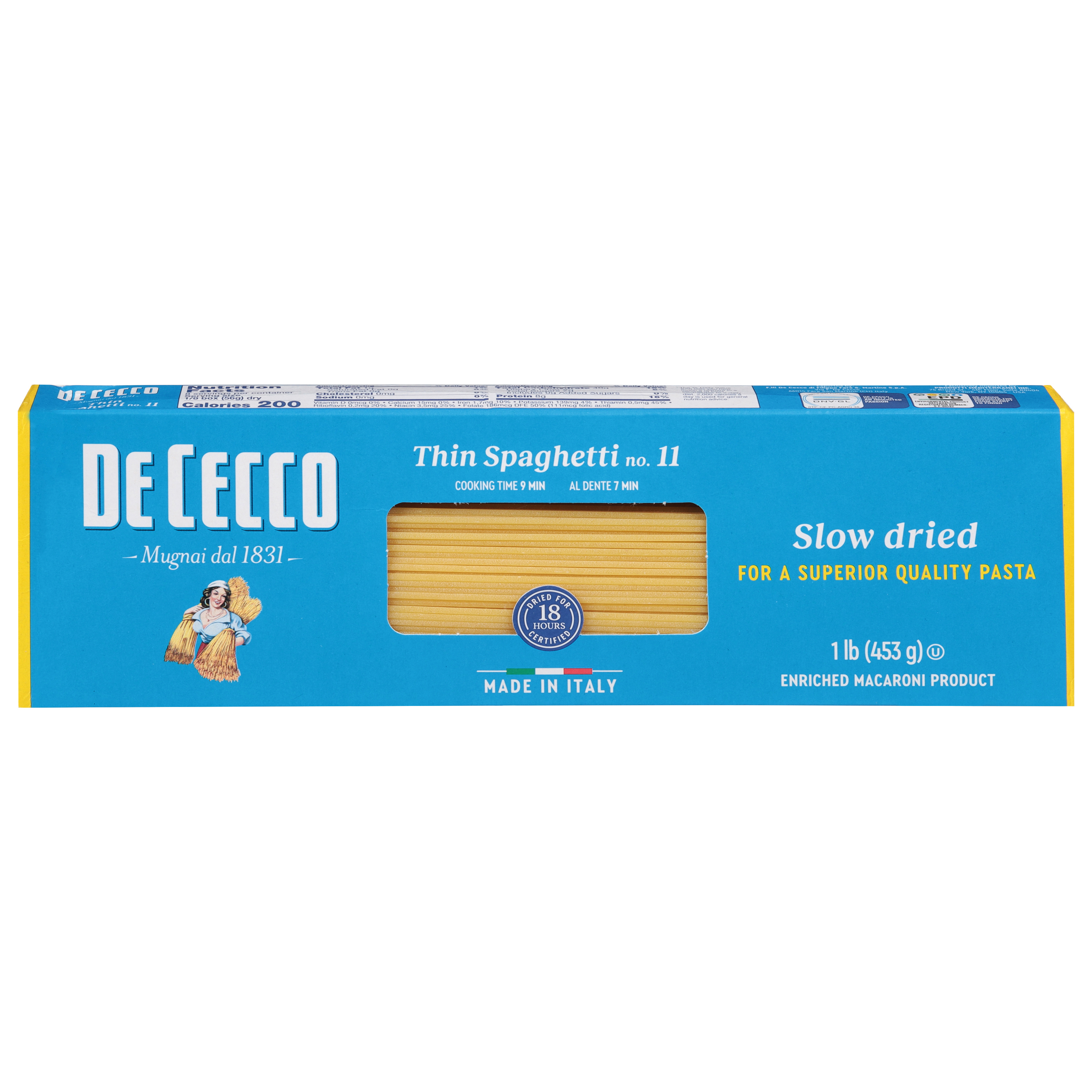 De Cecco Slow Dried No. 11 Thin Spaghetti