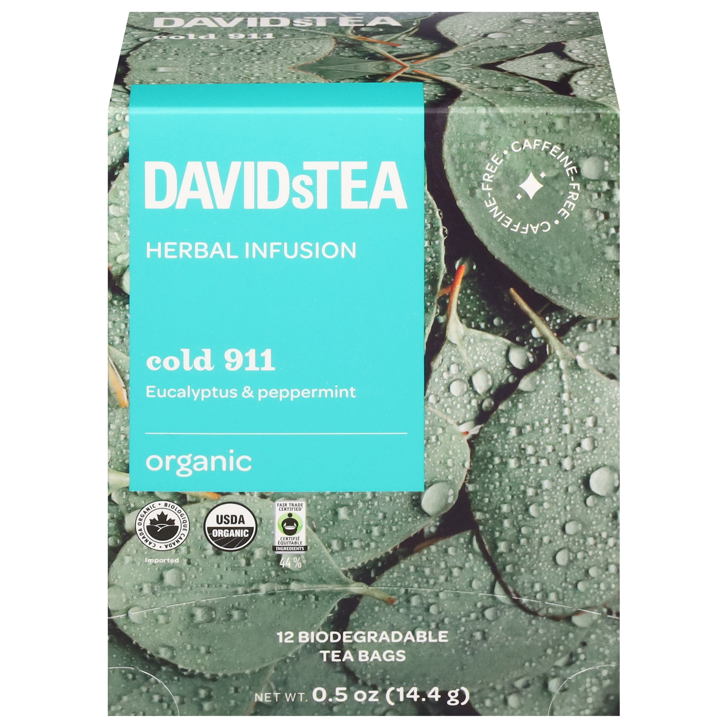 DavidsTea Organic Cold 911 Herbal Infusion 12 Tea Bags
