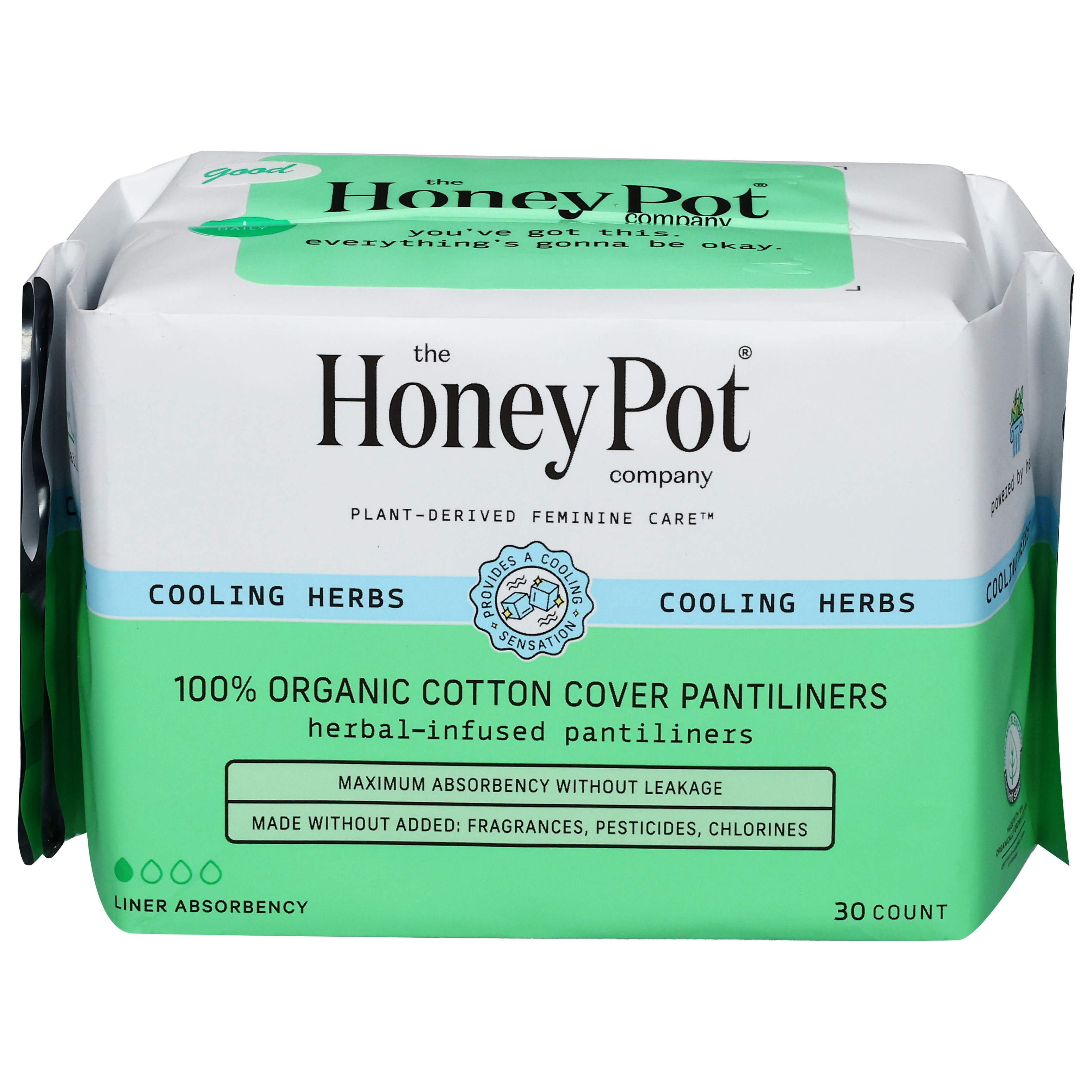 The Honey Pot Company Herbal-Infused Cotton Cover 100% Organic Pantiliners