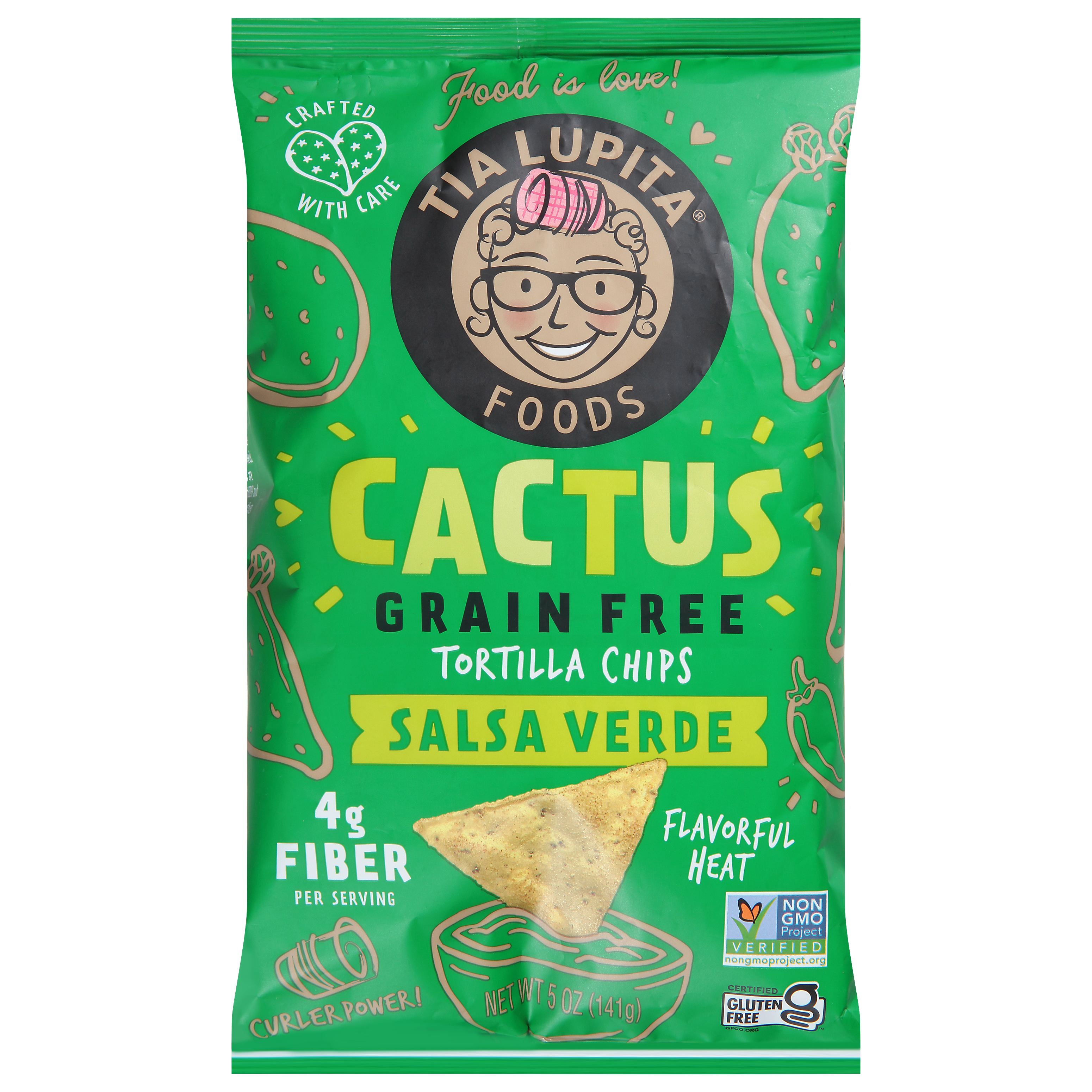 Tia Lupita Foods Cactus Grain Free Salsa Verde Tortilla Chips