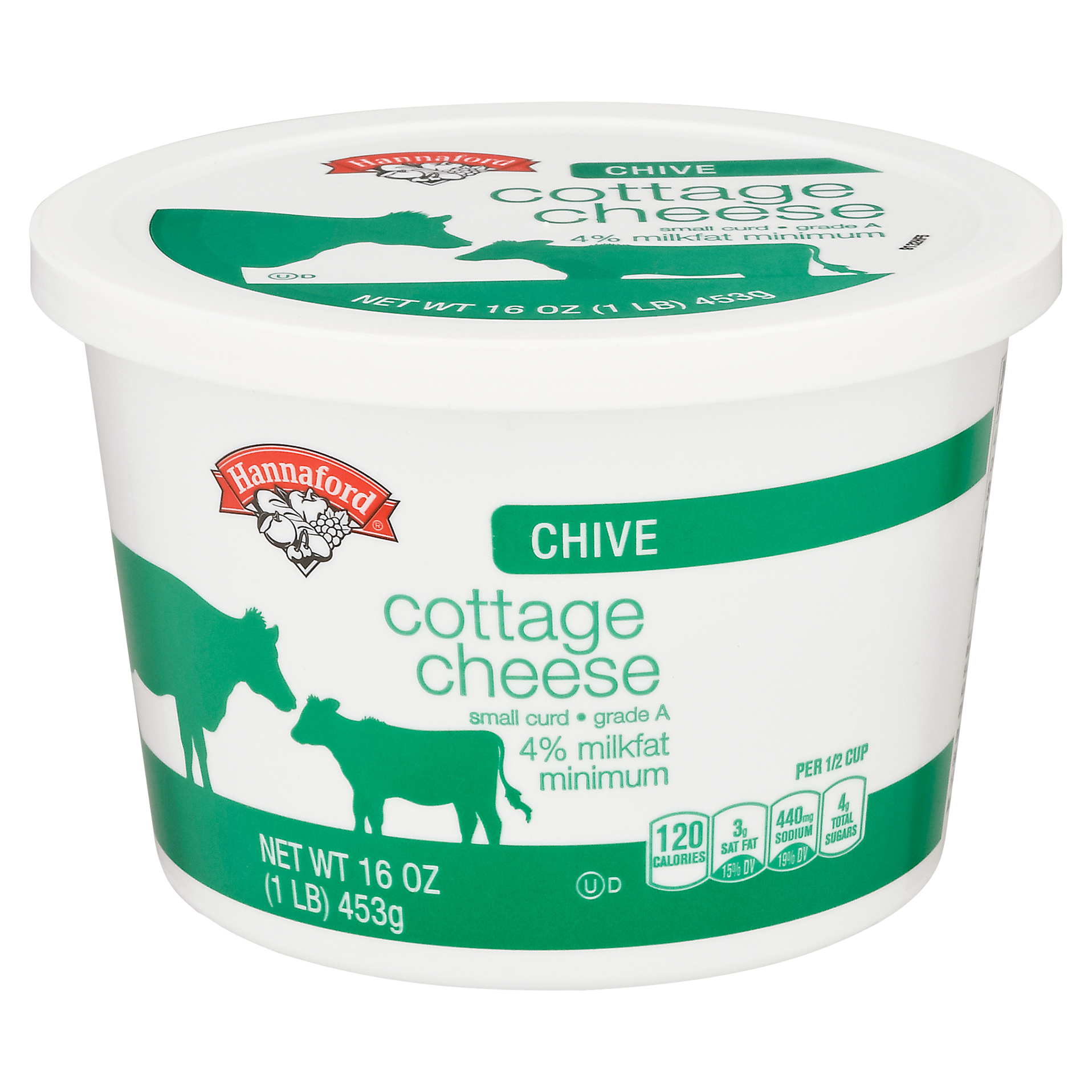 Hannaford Chive Small Curd Cottage Cheese 16 oz