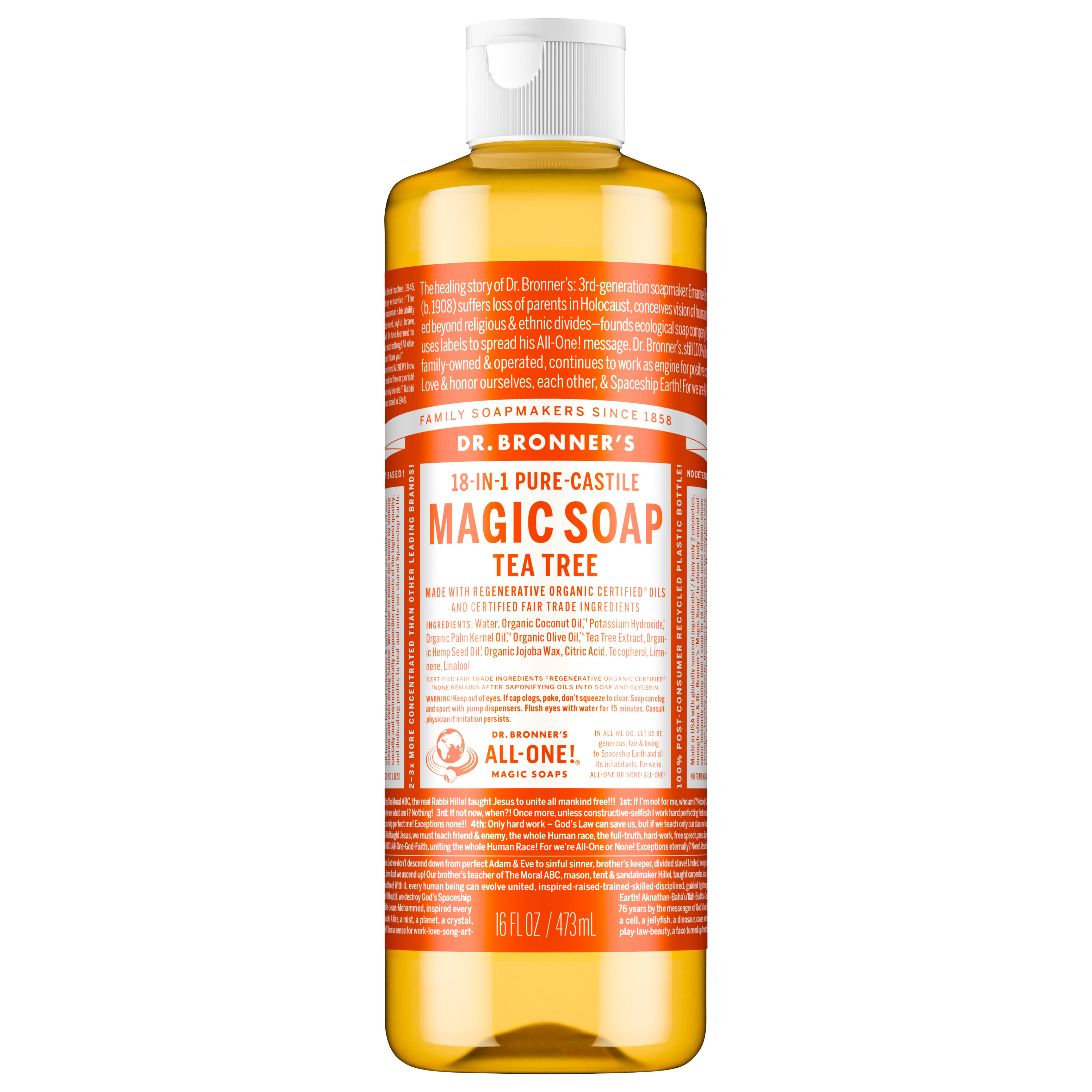 Dr. Bronner's 18-In-1 Hemp Tea Tree Pure-Castile Soap
