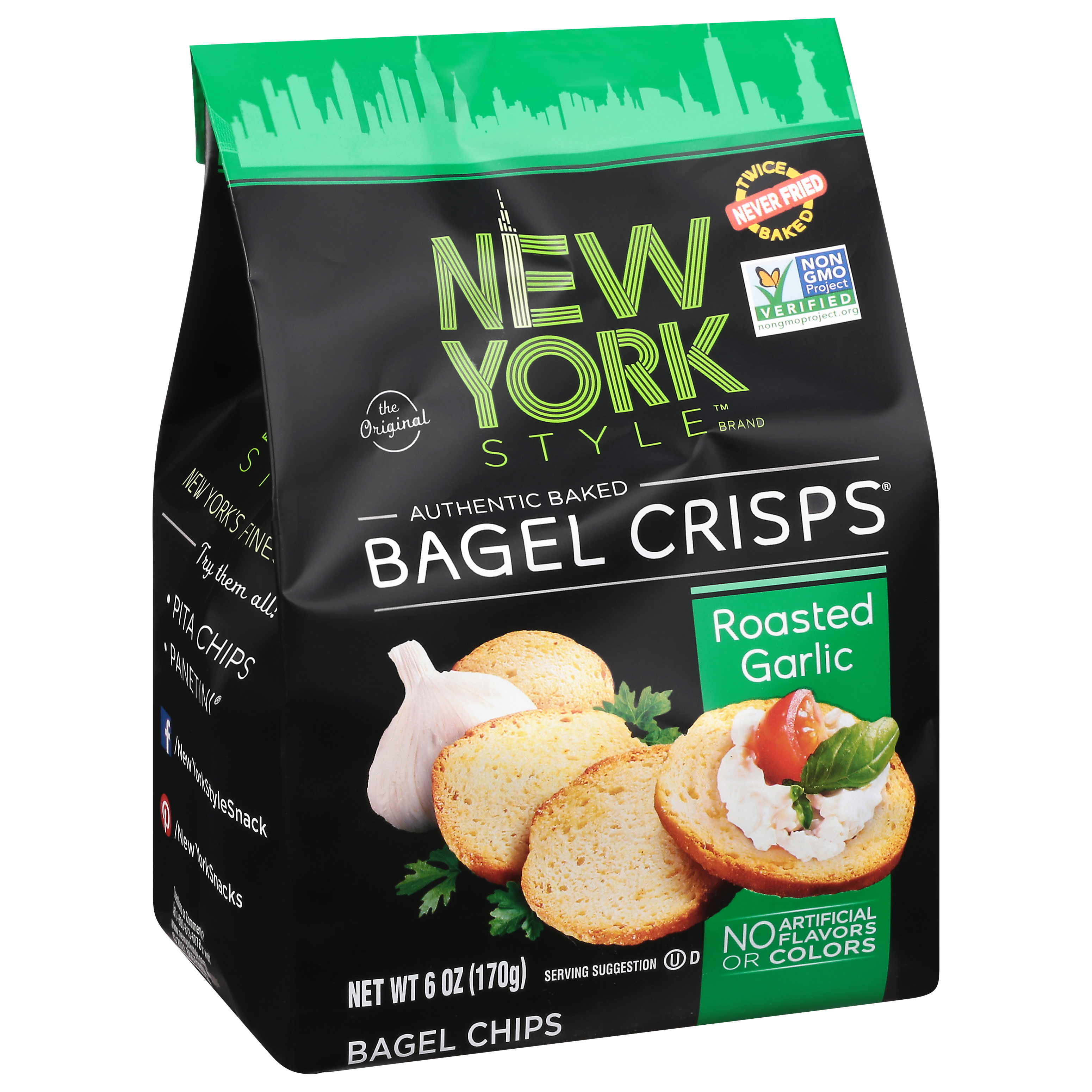 New York Style Roasted Garlic Bagel Crisps