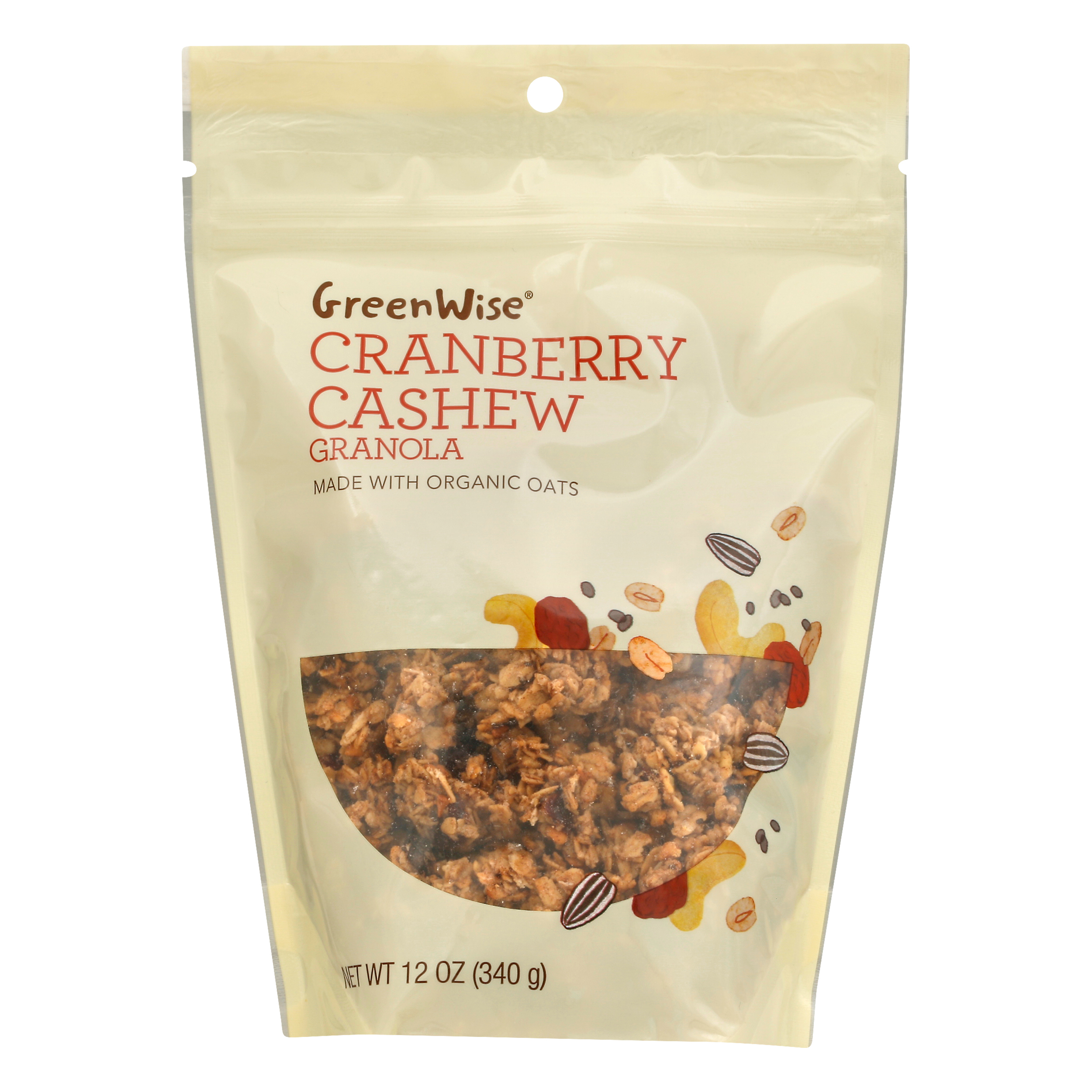 GreenWise Cranberry Cashew Granola 12.0 oz BAG