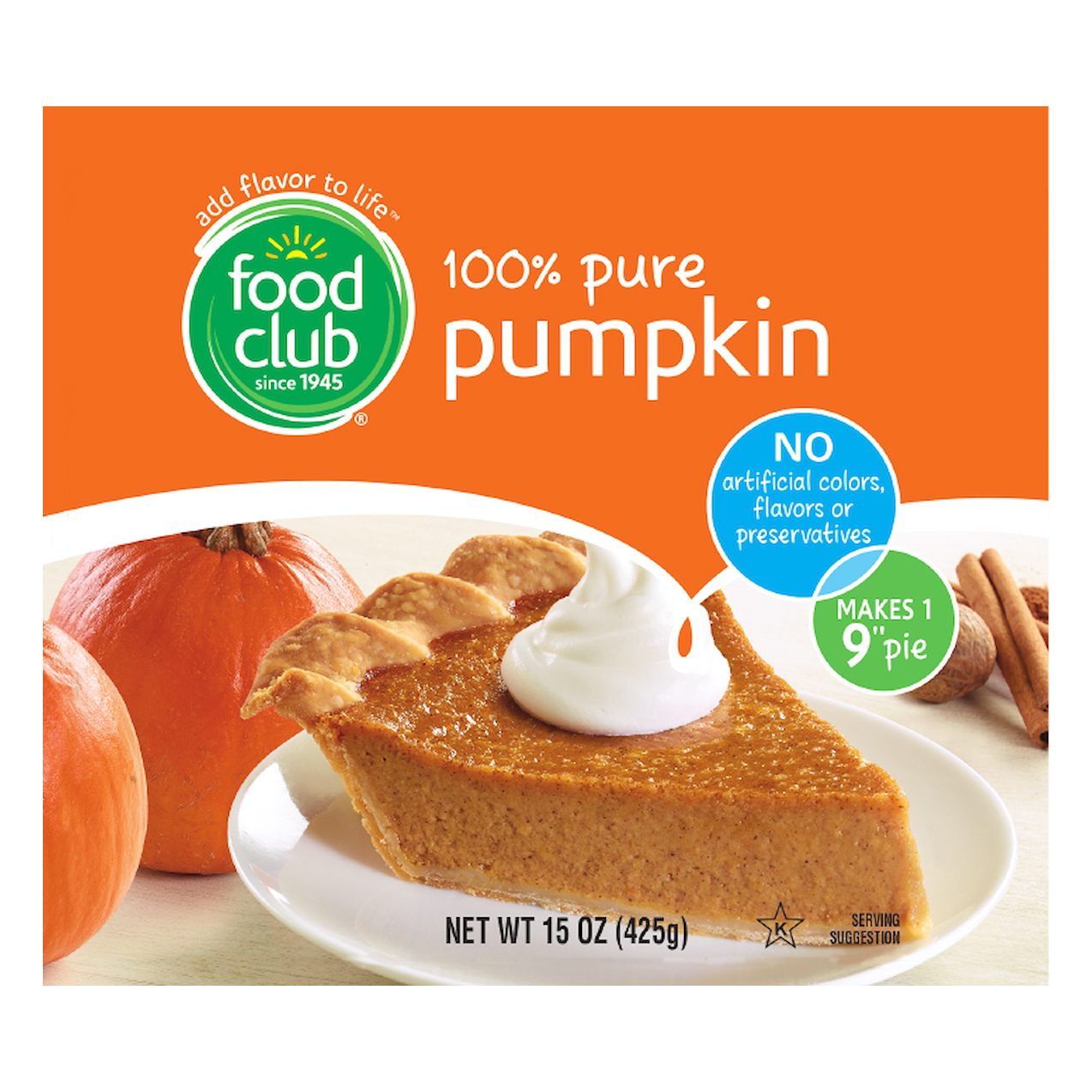 Food Club 100 Pure Pumpkin 15 oz Can