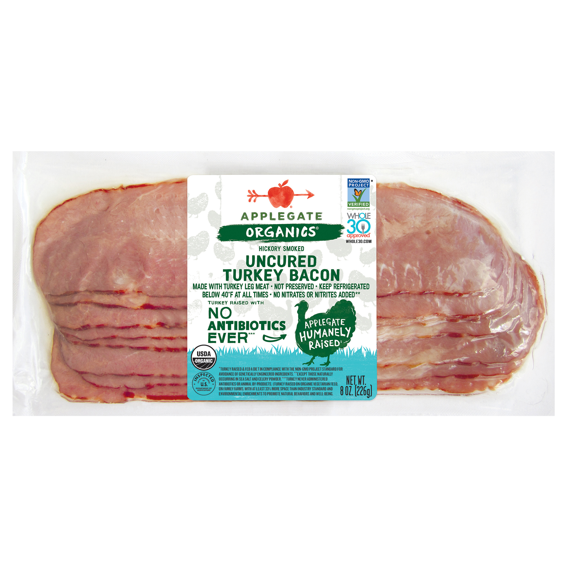 Applegate Organic Hickory Smoked Uncured Turkey Bacon,