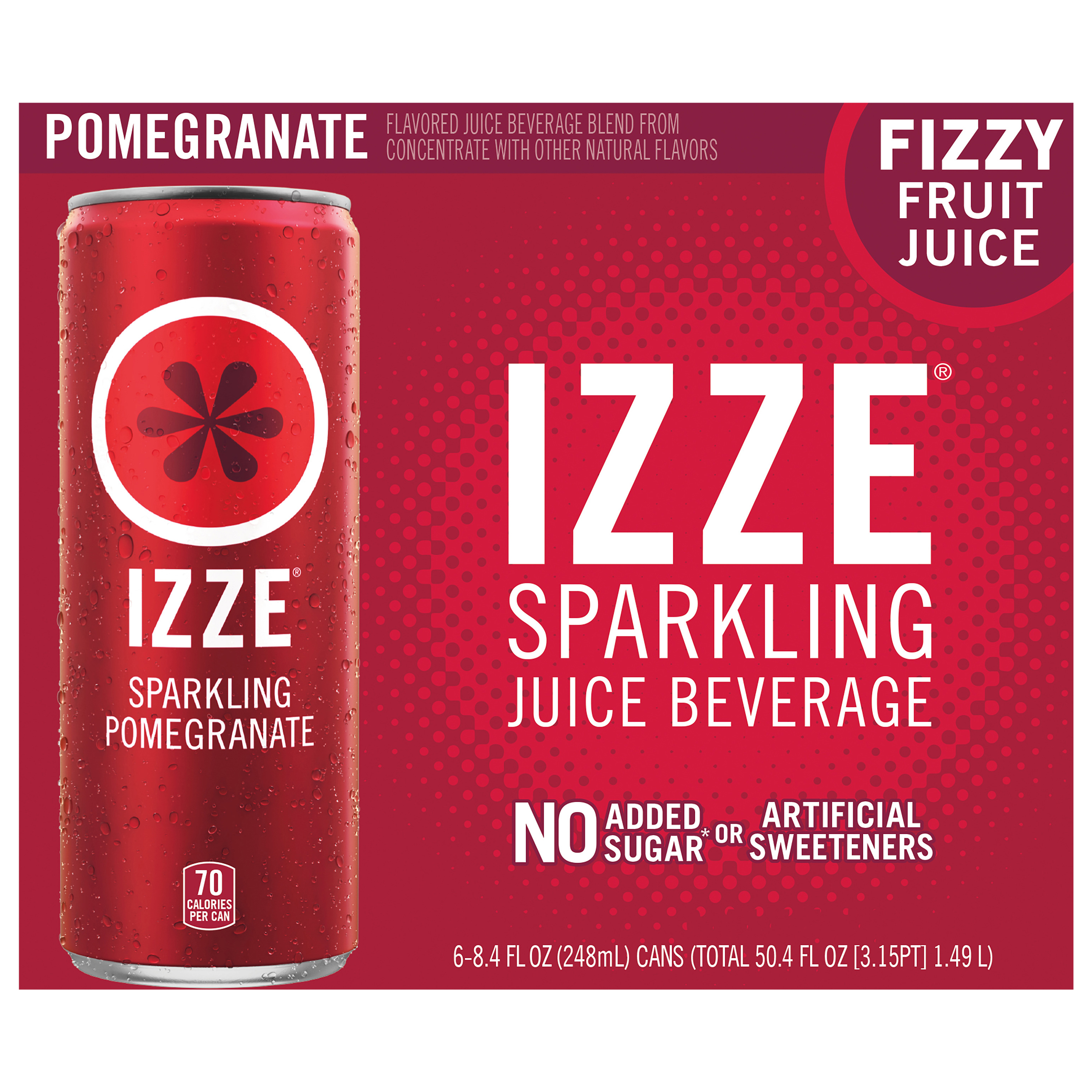 IZZE Sparkling Juice Beverage Blend, Pomegranate, 8.4 Fl Oz,