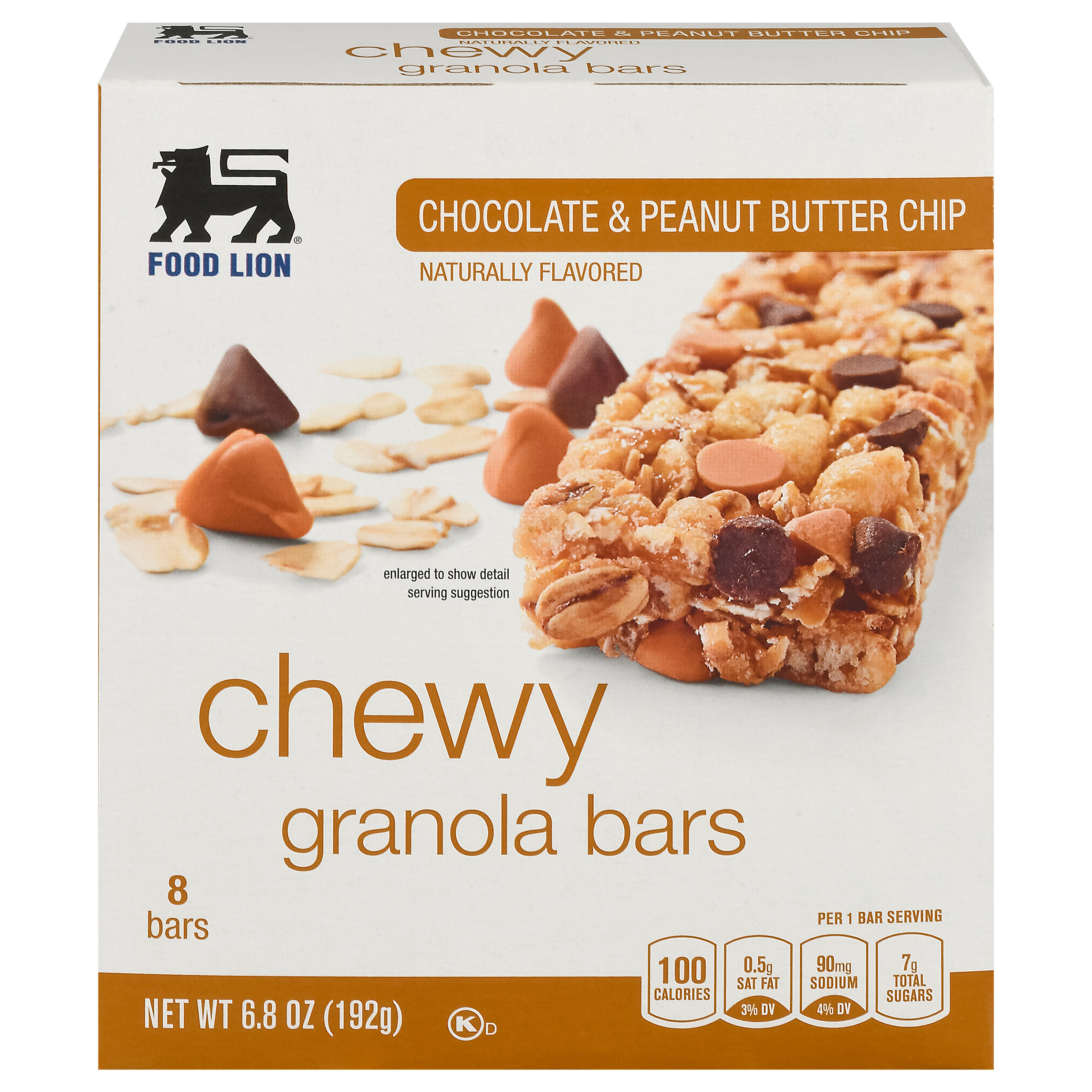 Food Lion Chewy Chocolate & Peanut Butter Chip Granola Bars 8 ea