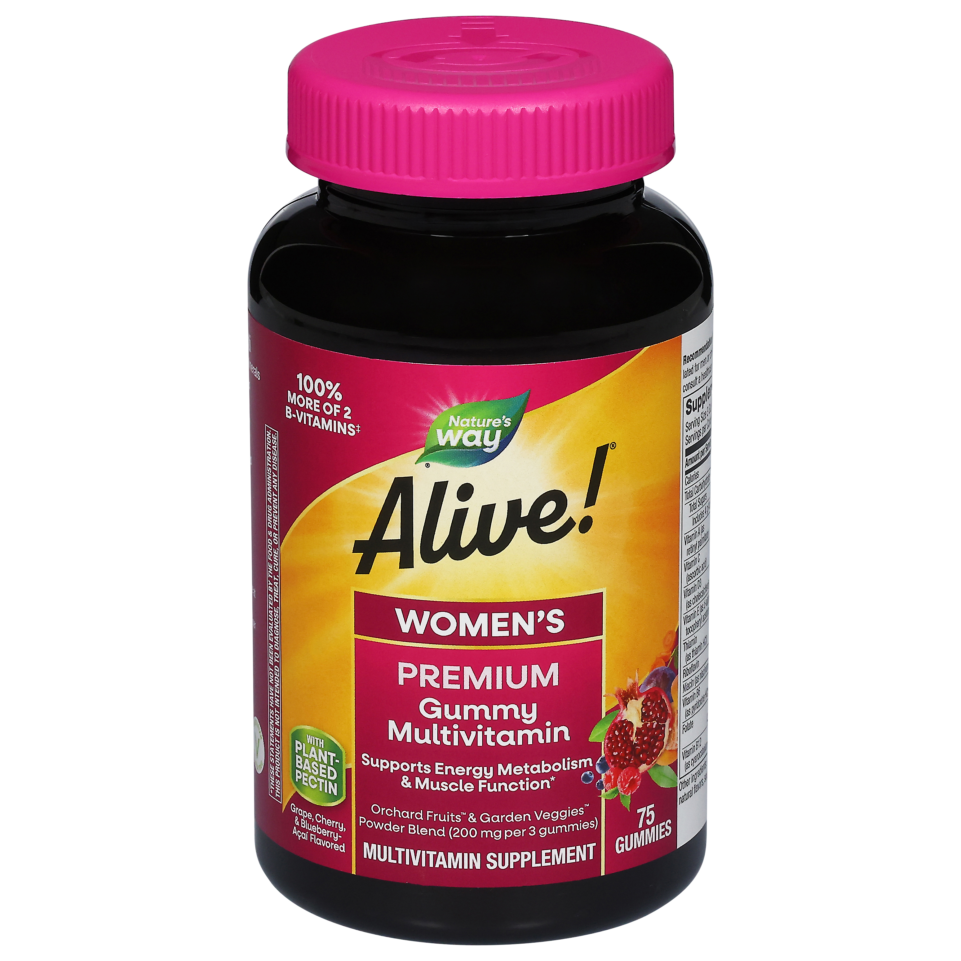 Nature's Way Alive! Women's Premium Grape, Cherry & Blueberry-Acai Flavored Multivitamin 75 Gummies