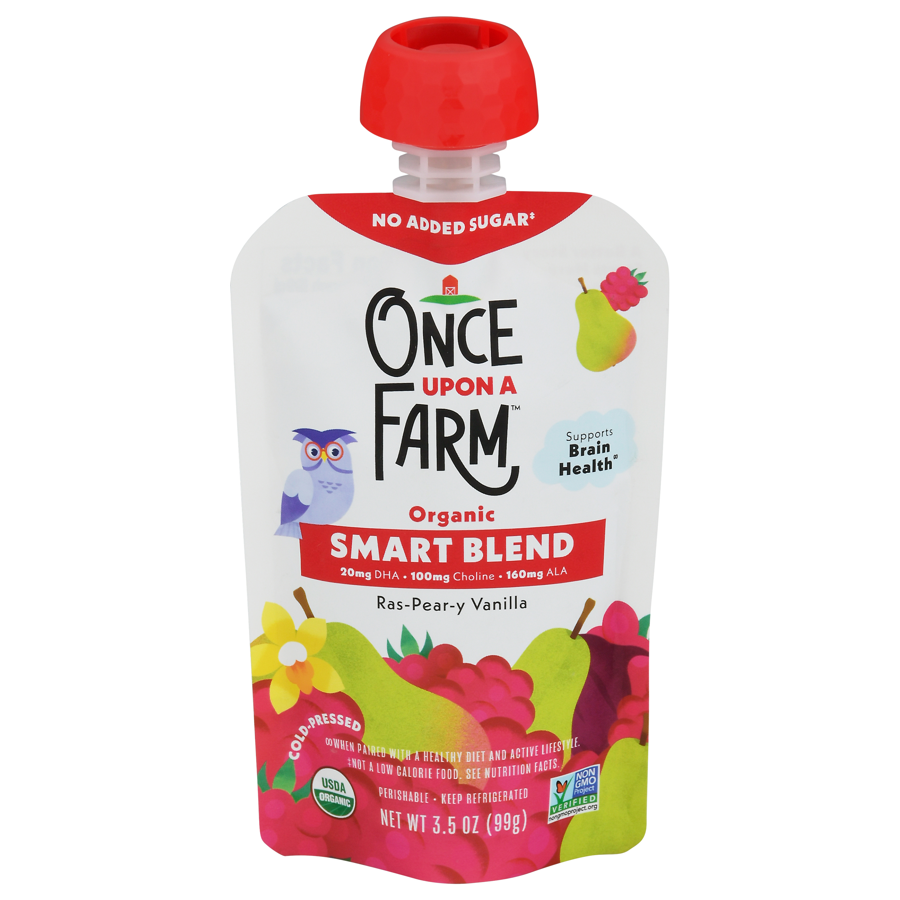 Once Upon a Farm Organic Cold-Pressed Ras-Pear-Y Vanilla Smart Blend