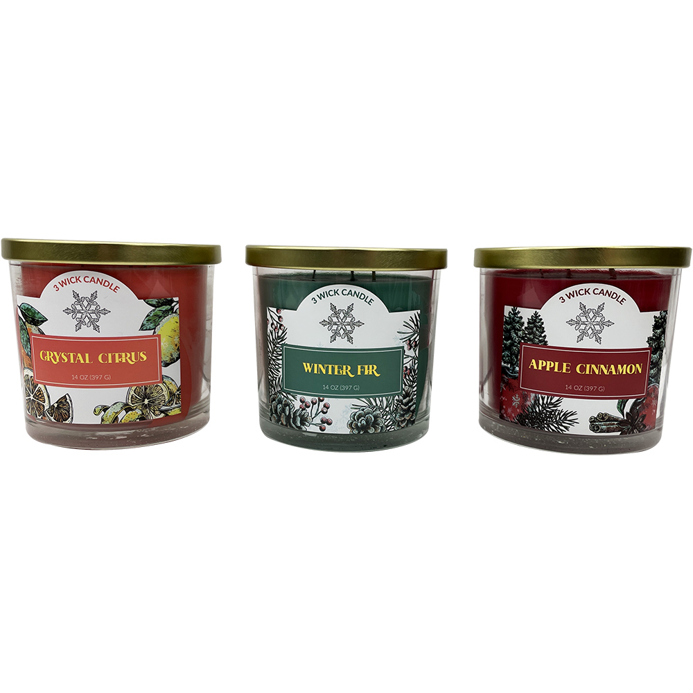 Christmas 3 Wick Scented Candle