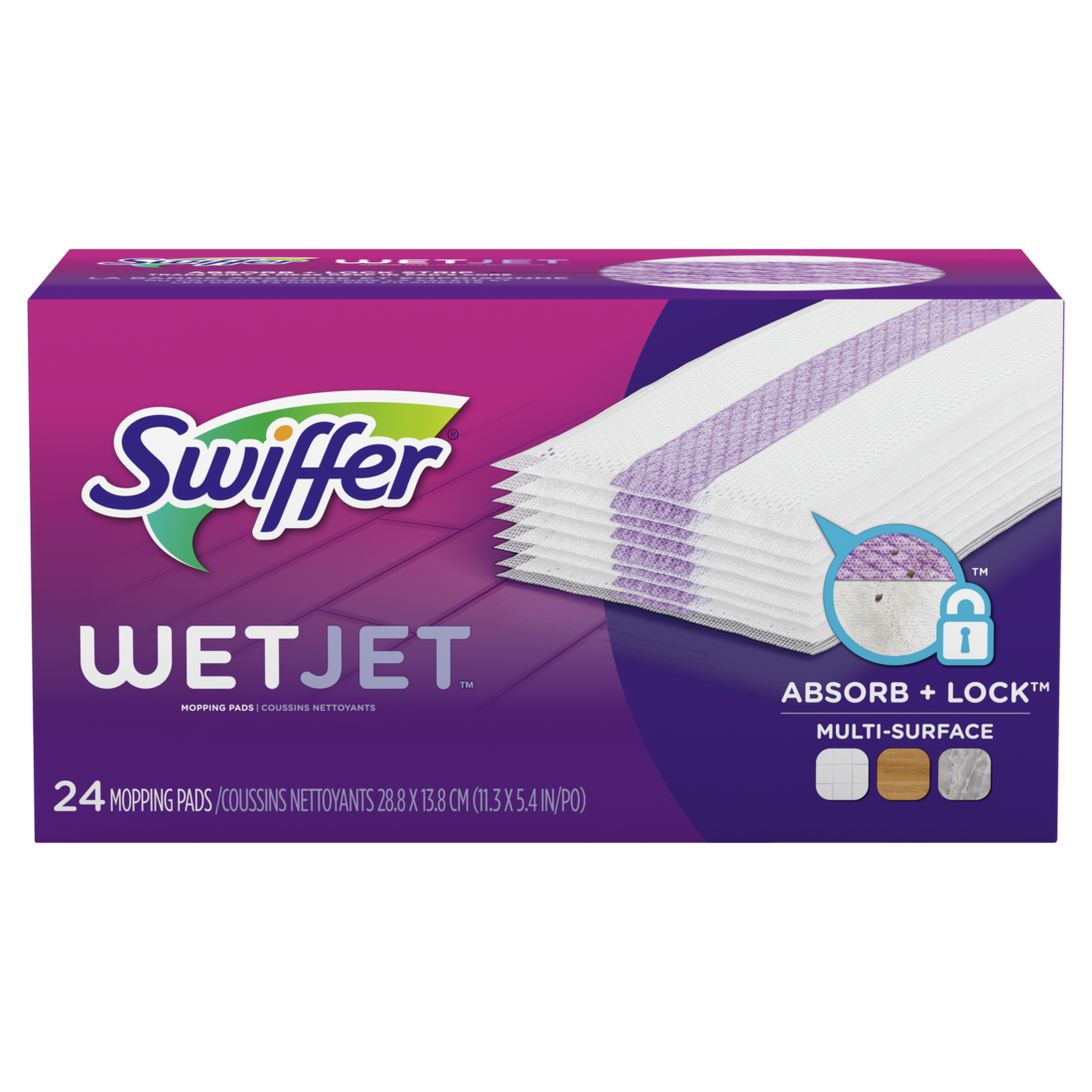 PGC08443CT  Swiffer Jet System Refill Cloth 4/24-count White
