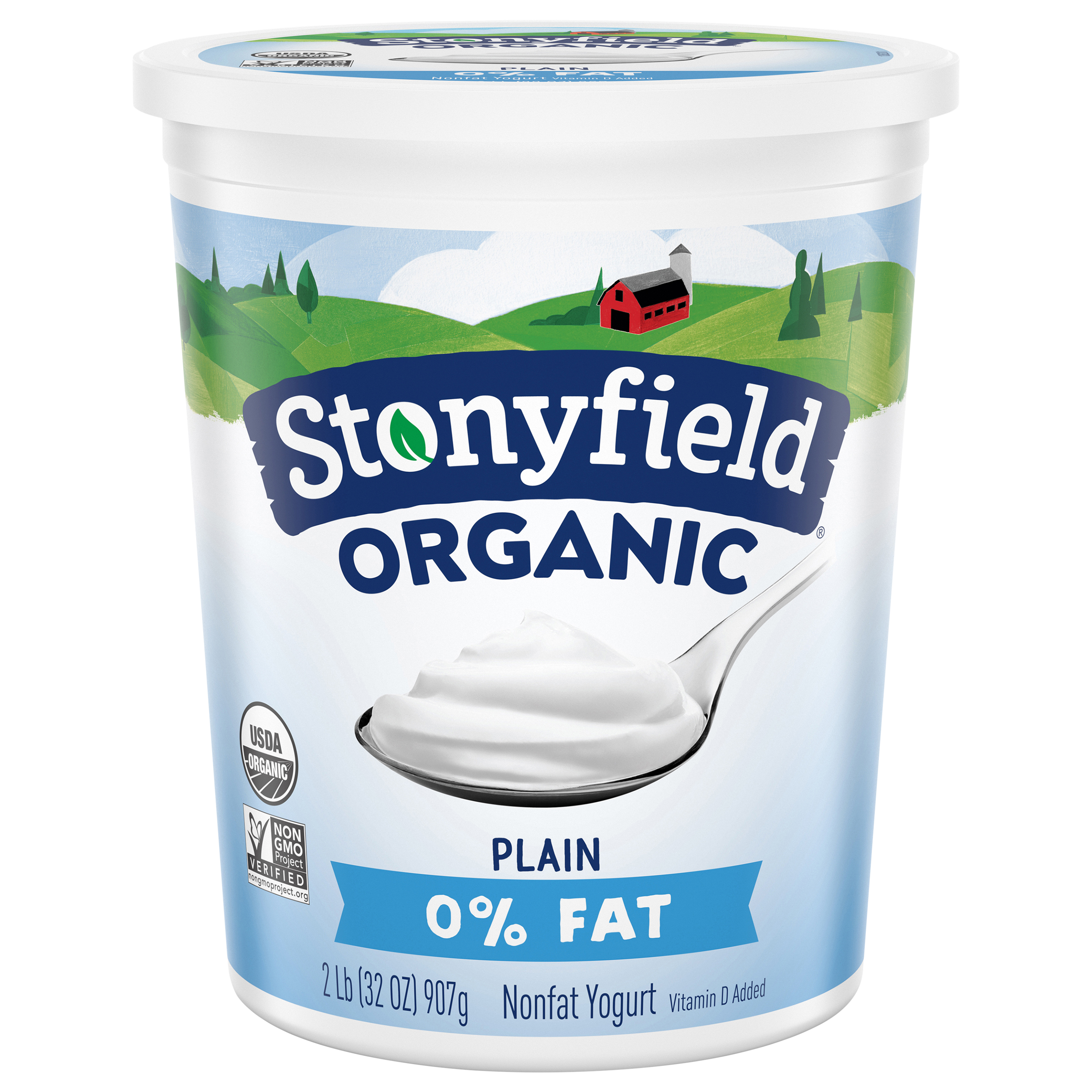 Stonyfield Organic Nonfat Yogurt, Plain, 32 oz.