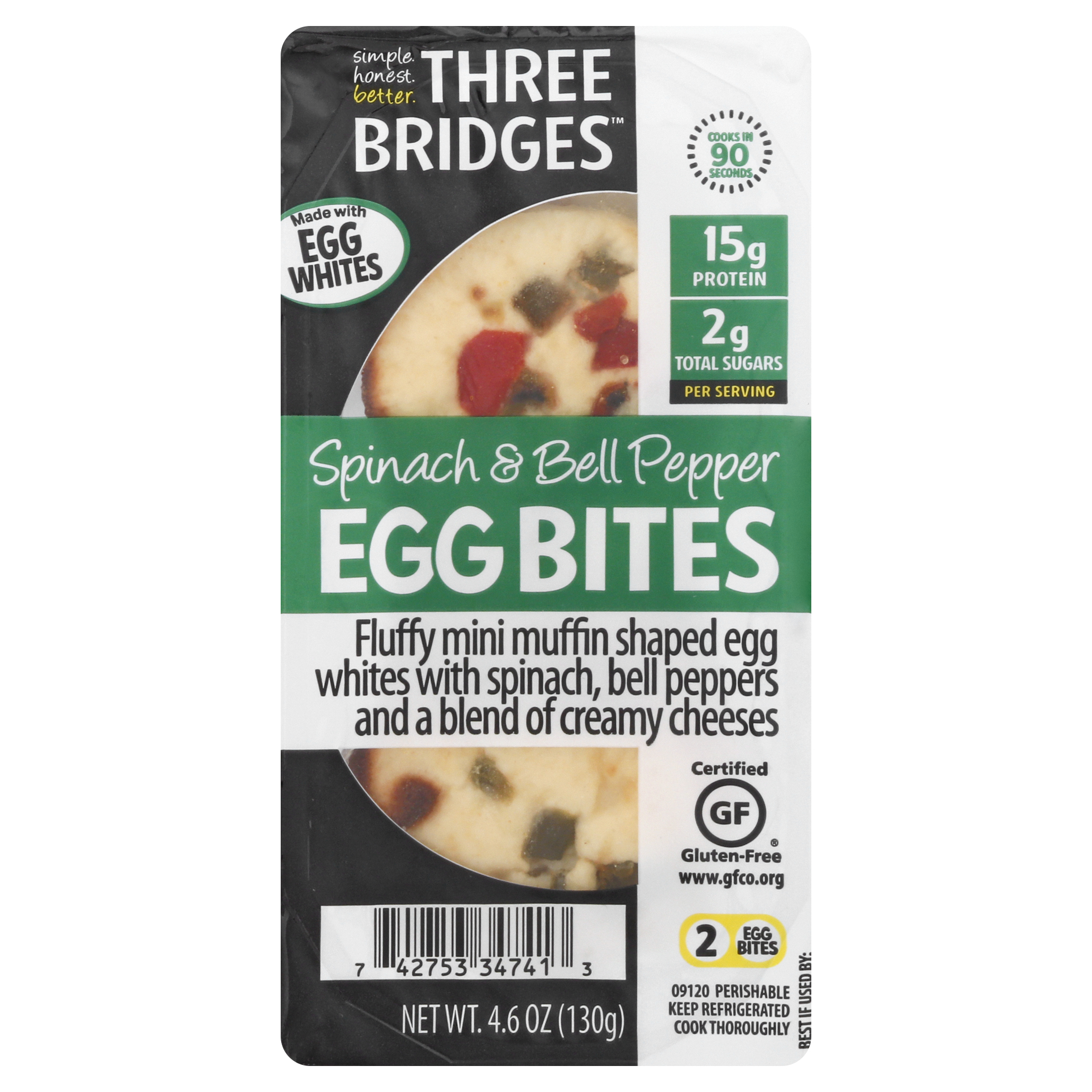 Three Bridges Spinach & Bell Pepper Egg Bites
