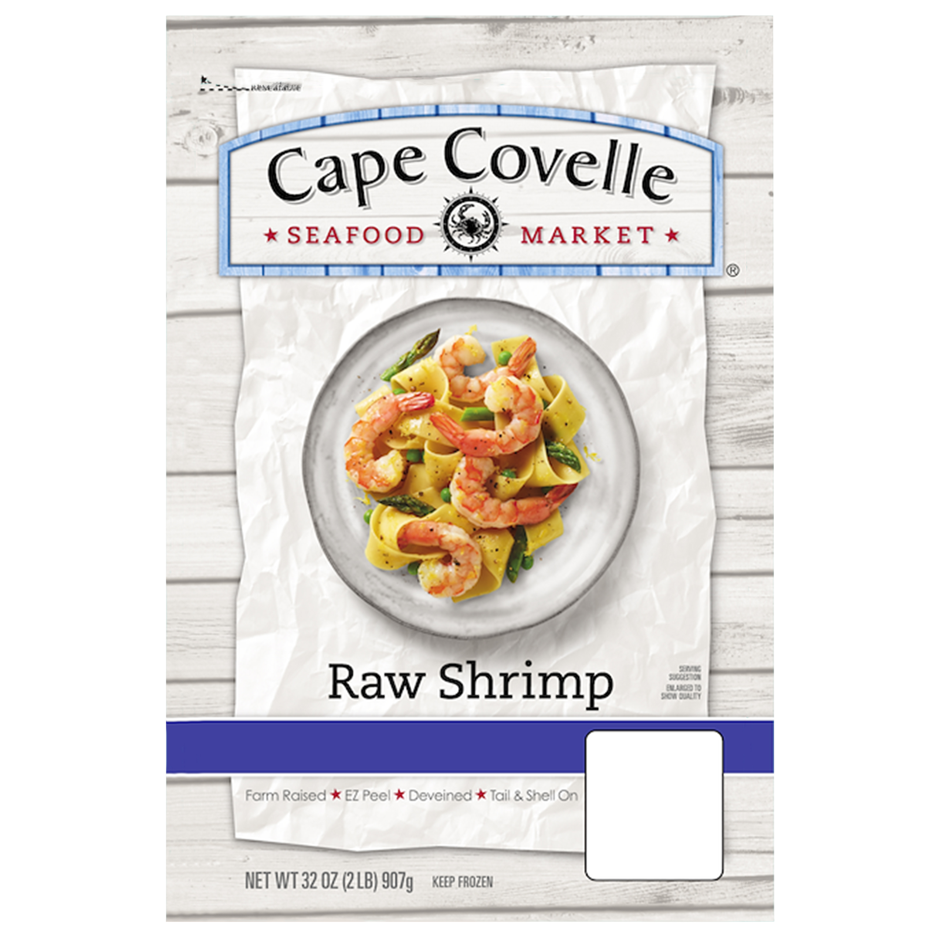 Cape Covelle Seafood Market Raw Shrimp 32 Oz Bag