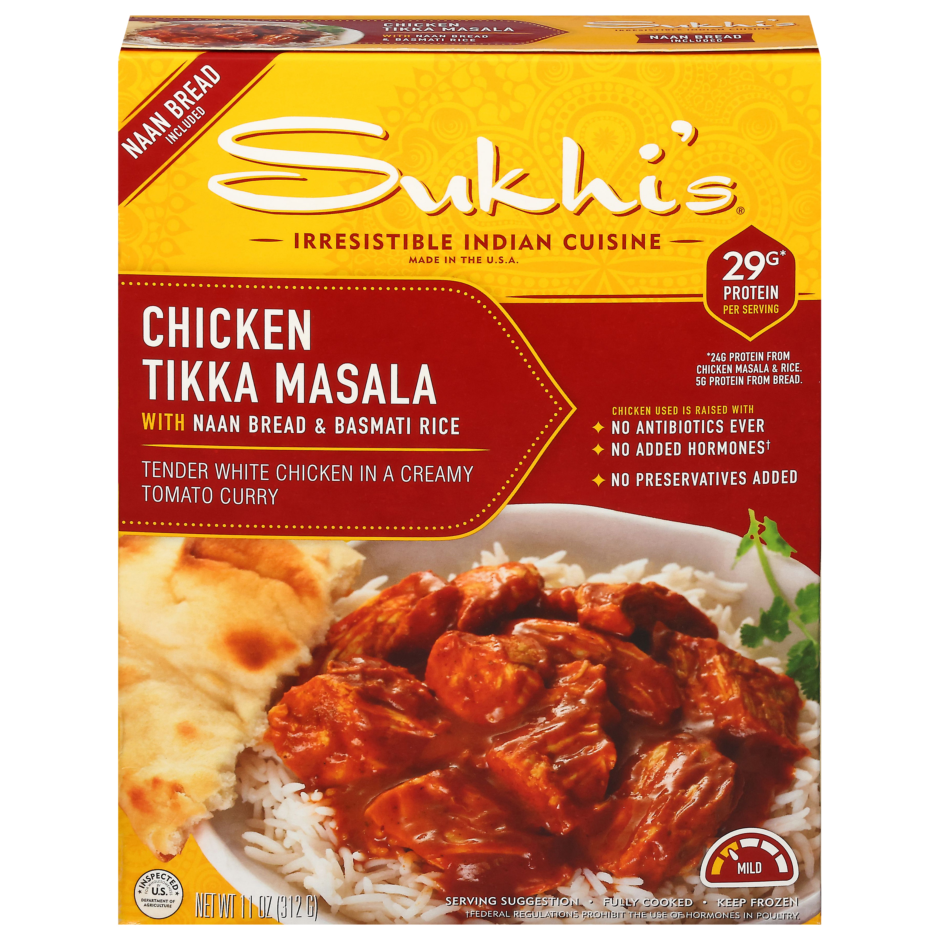 Sukhi's Mild Chicken Tikka Masala with Naan Bread & Basmati Rice