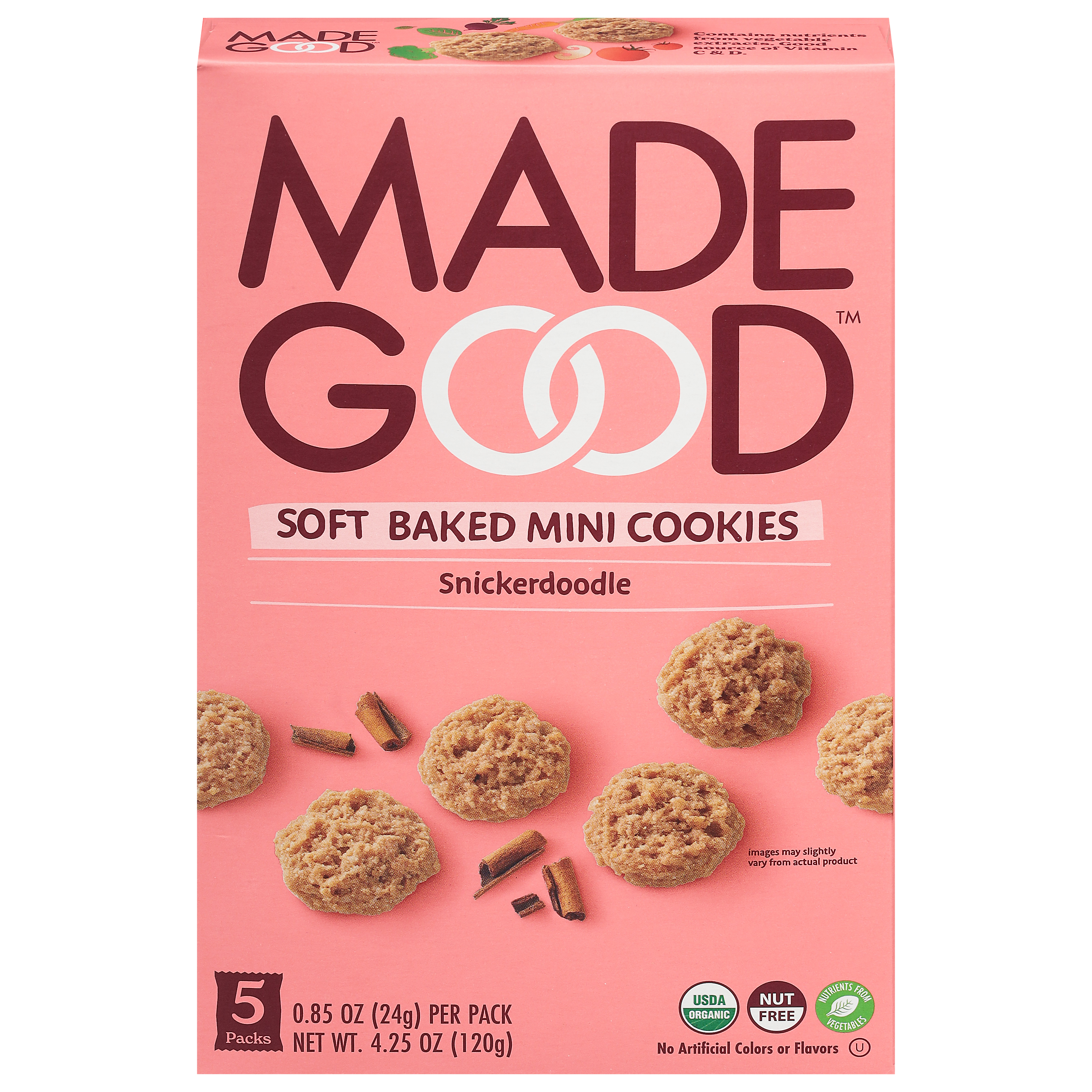MadeGood Snickerdoodle Cookies Mini 5 - 0.85 oz Packs