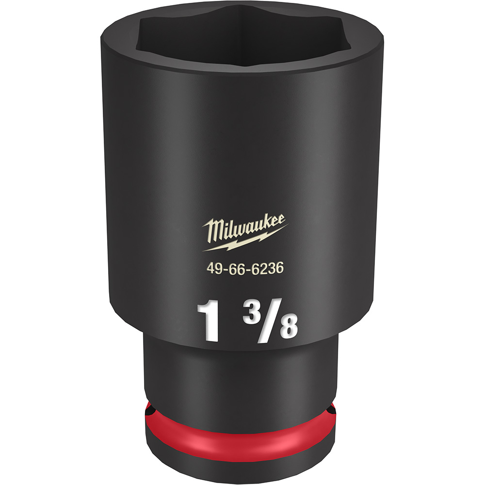 Product image for Milwaukee 49-66-6236 SHOCKWAVE™ Impact Duty™ 1-3/8" Deep 6-Point Socket, 1/2" Drive