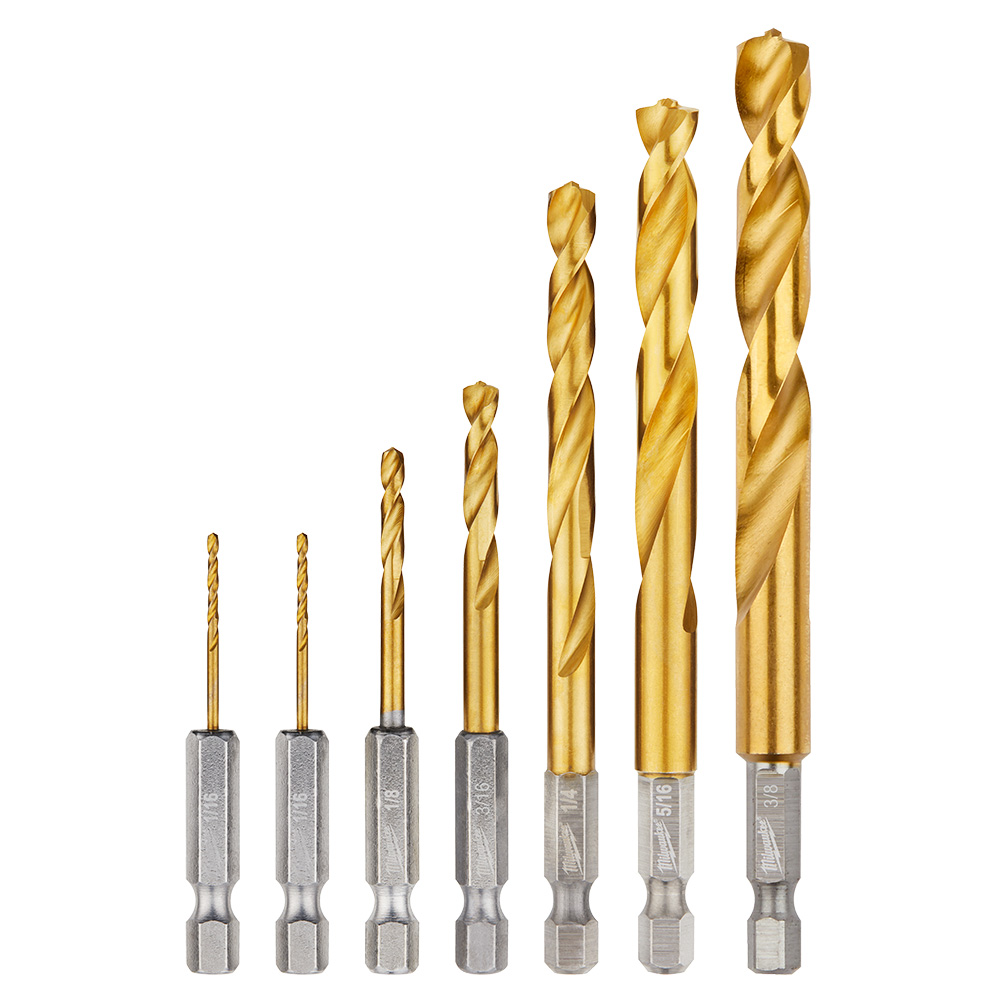 Product image for MILWAUKEE 48-89-4637 SHOCKWAVE TIN 7 PC DRILL BIT SET