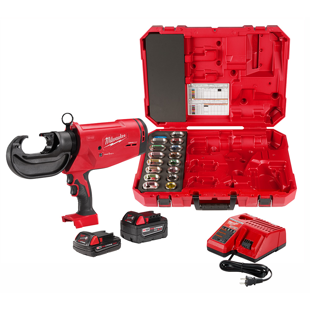Product image for Milwaukee 2779-750A M18™ Force Logic™ 750 MCM Crimper Kit w/ Exact™ #6 - 750 MCM Al Dies