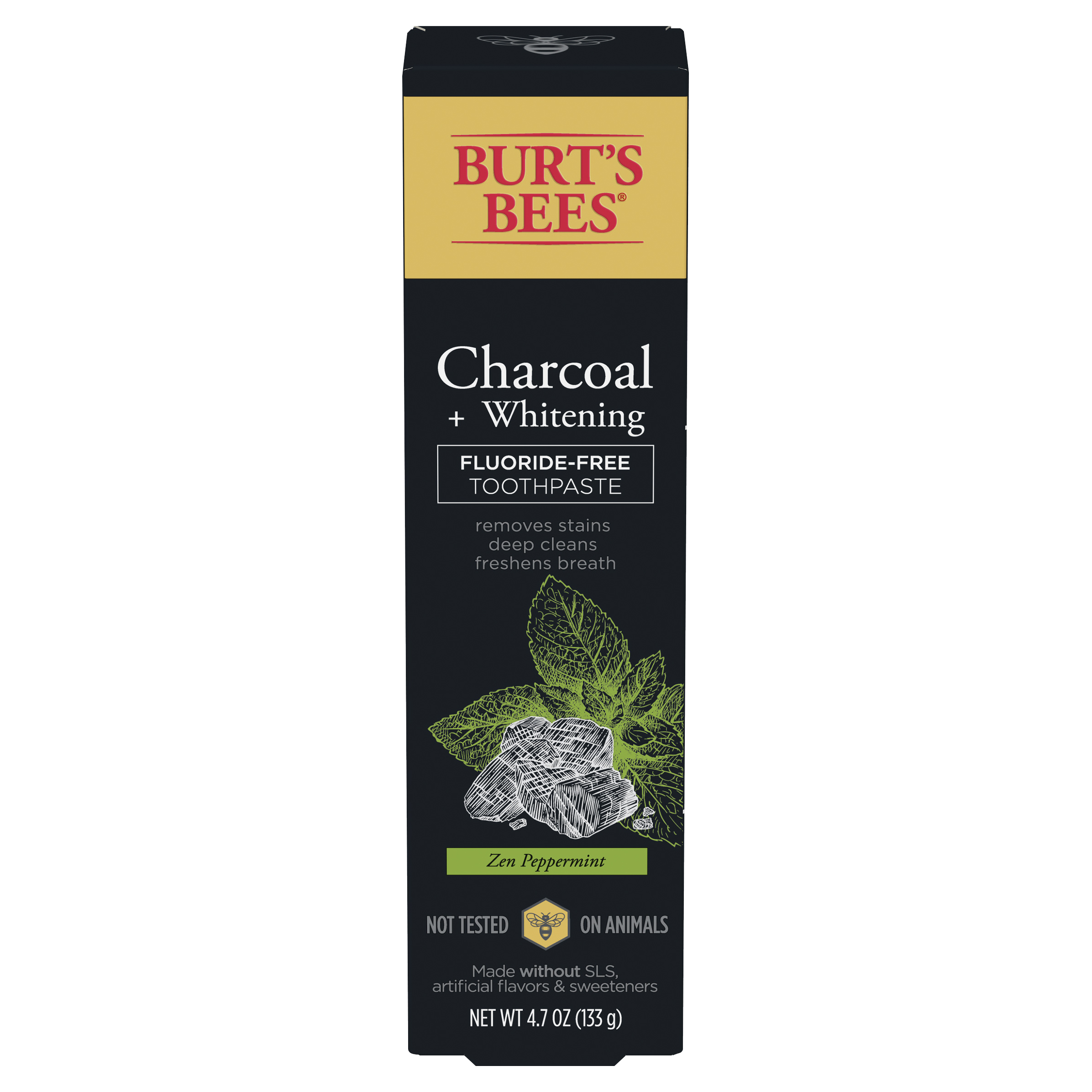 Burt's Bees Charcoal + Whitening Flouride-Free Zen Peppermint Toothpaste