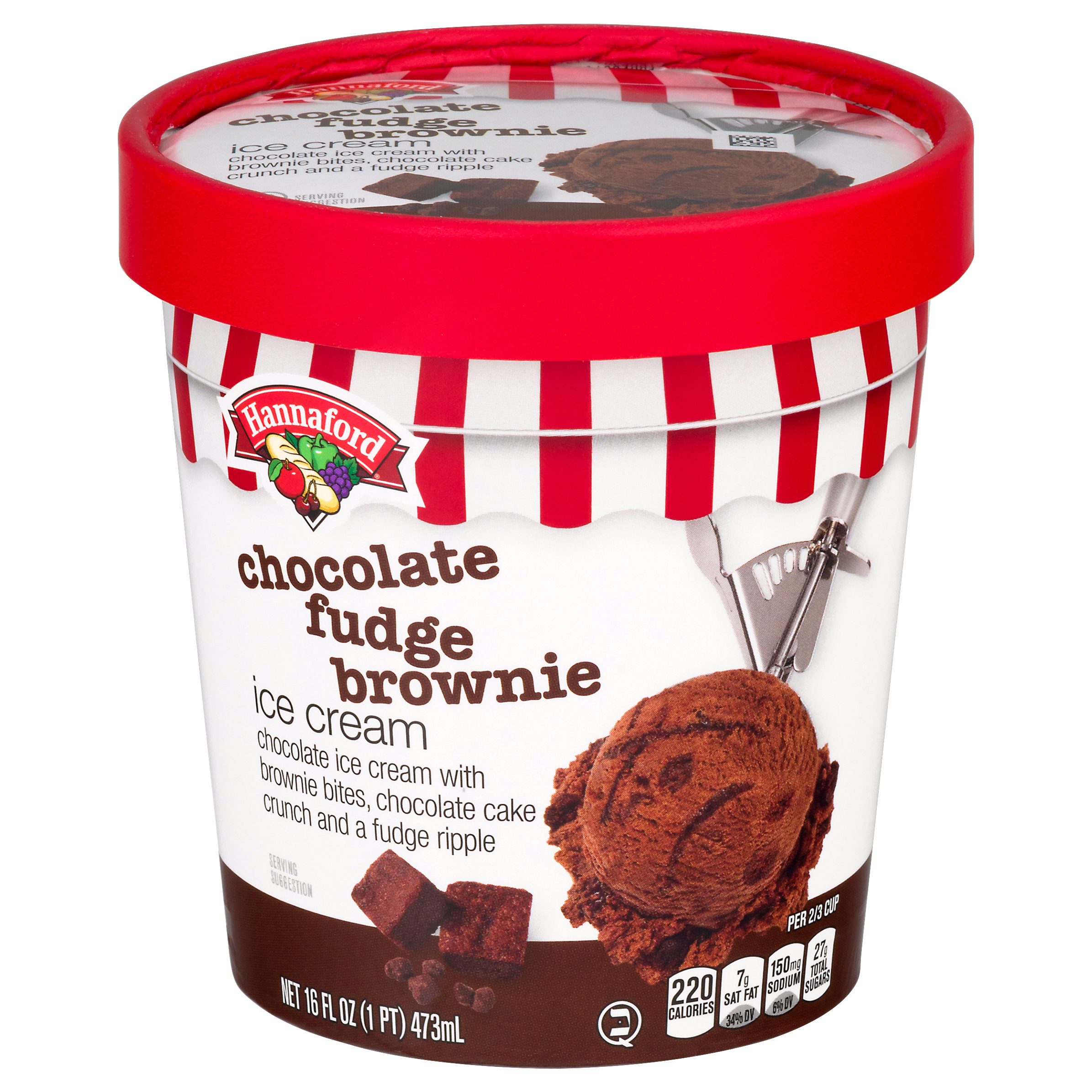 Hannaford Chocolate Fudge Brownie Ice Cream 16 fl oz