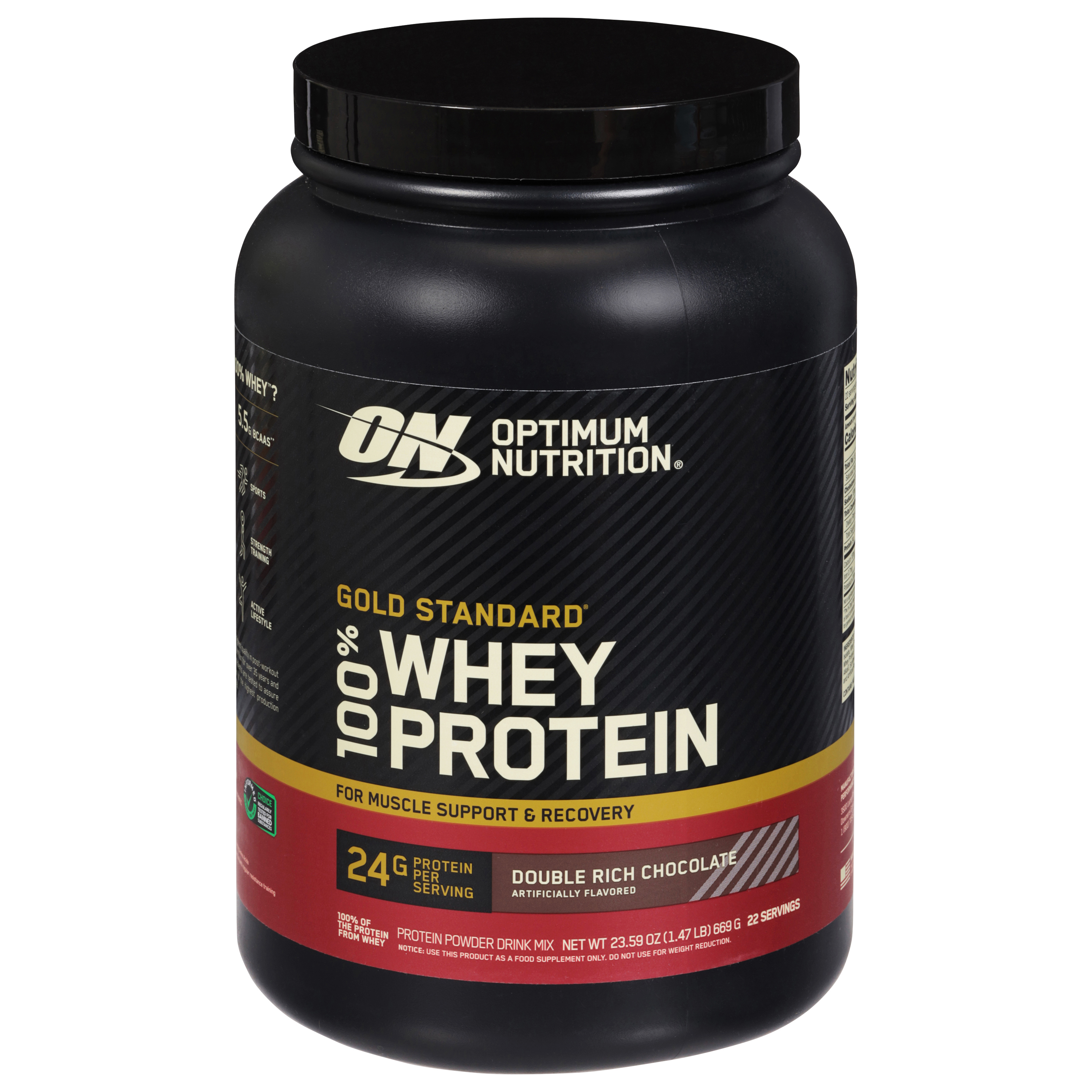Optimum Nutrition Gold Standard 100% Whey Protein Double Rich Chocolate Protein Powder Drink Mix