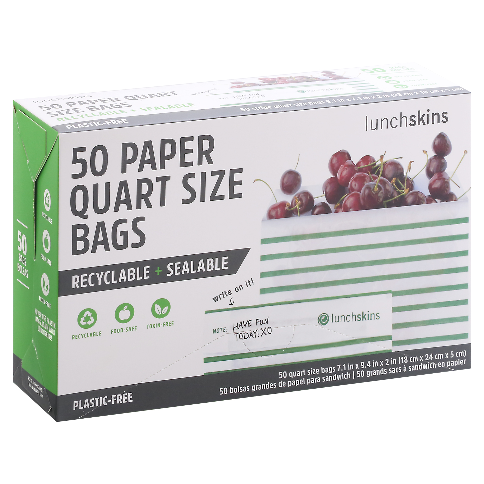 Lunch Skins Paper Quart Size Bags